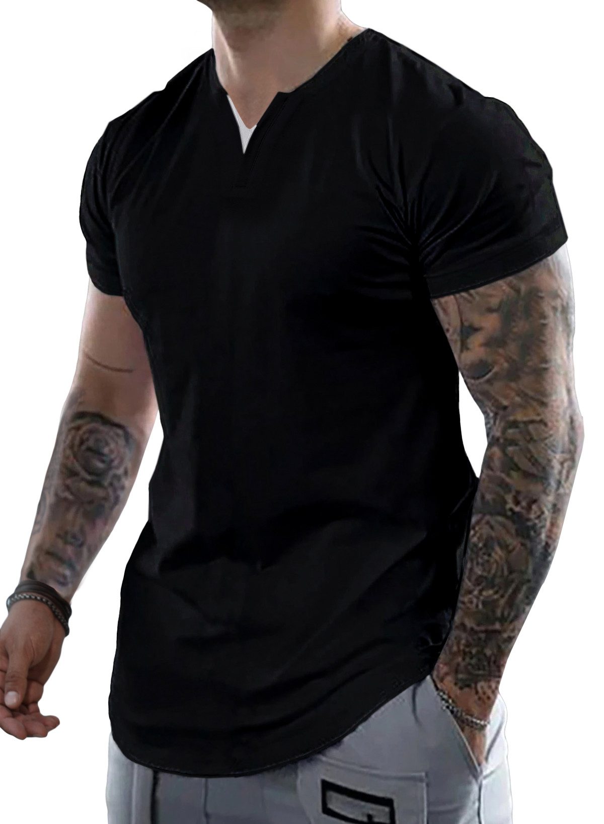 JMIERR Kurzarmshirt T-shirt Herren Tops Sommer günstig online kaufen