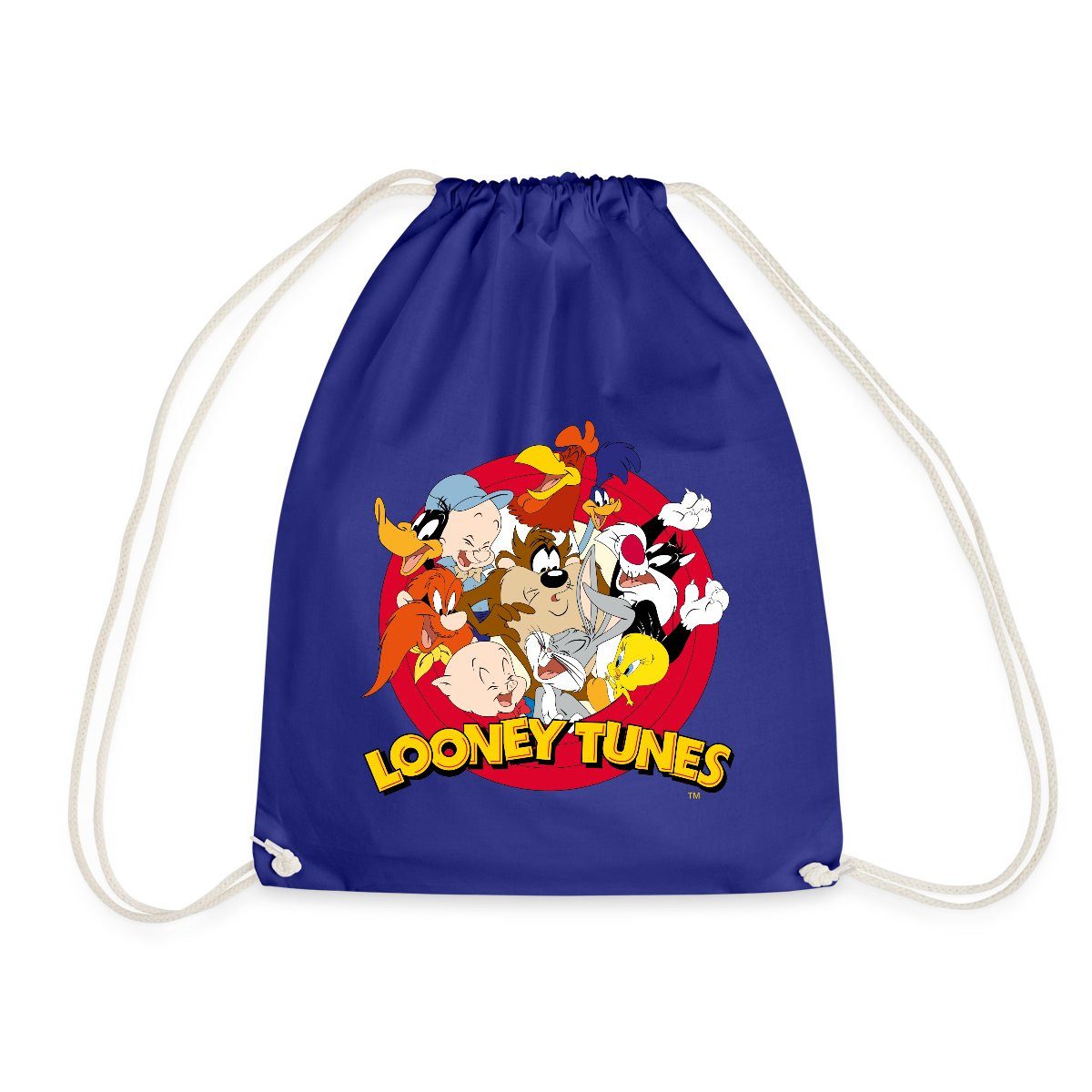 Turnbeutel Looney Tunes Bugs Bunny Logo Gruppenbild Turnbeutel