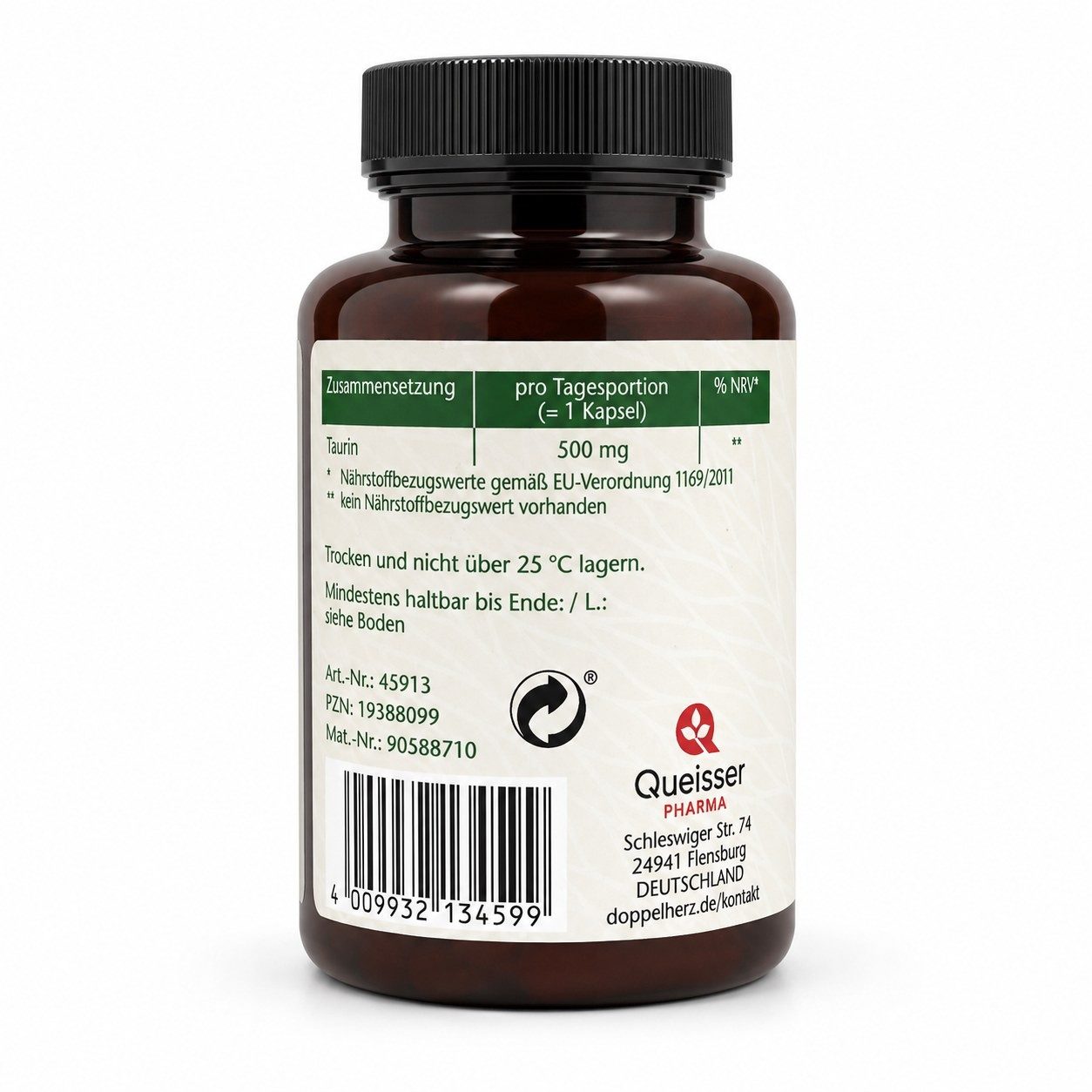 Queisser Pharma GmbH & Co. KG DOPPELHERZ Taurin pure Kapseln Kapseln