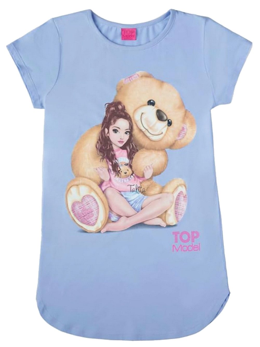 Nachthemd Top Model Talita Teddybär Nachthemd Kurzarm serenity blau