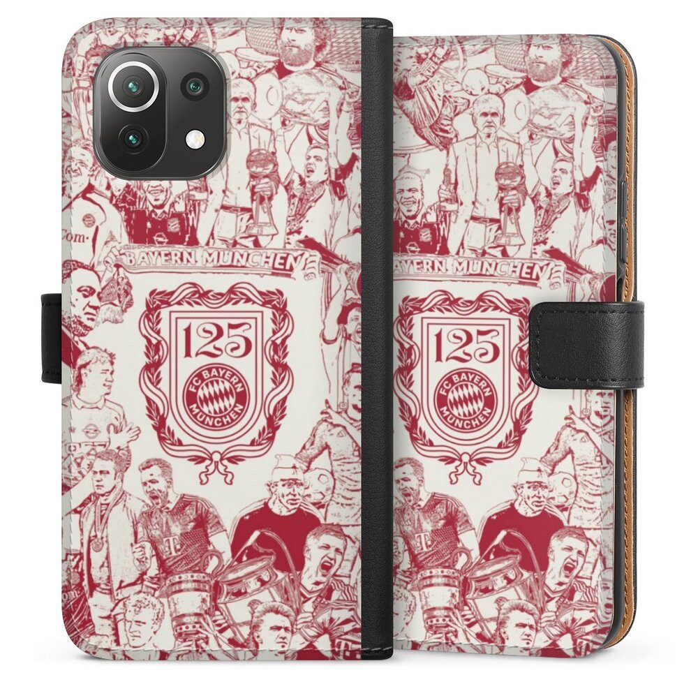 DeinDesign Handyhülle FCB 125 Jahre FC Bayern München Offizielles Lizenzprodukt, Xiaomi Mi 11 Lite 5G NE Hülle Flip Case Klapphülle Handytasche Leder