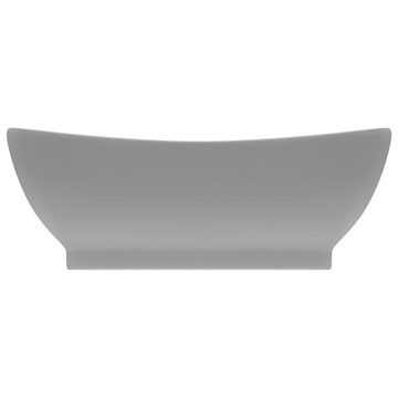 vidaXL Waschbecken Luxus-Waschbecken Überlauf Matt Hellgrau 58,5x39cm Keramik
