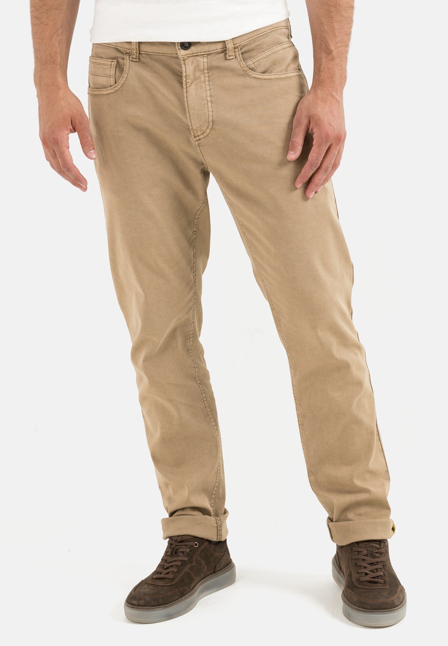 camel active Regular Hellbraun 5-Pocket Fit 5-Pocket-Jeans Hose