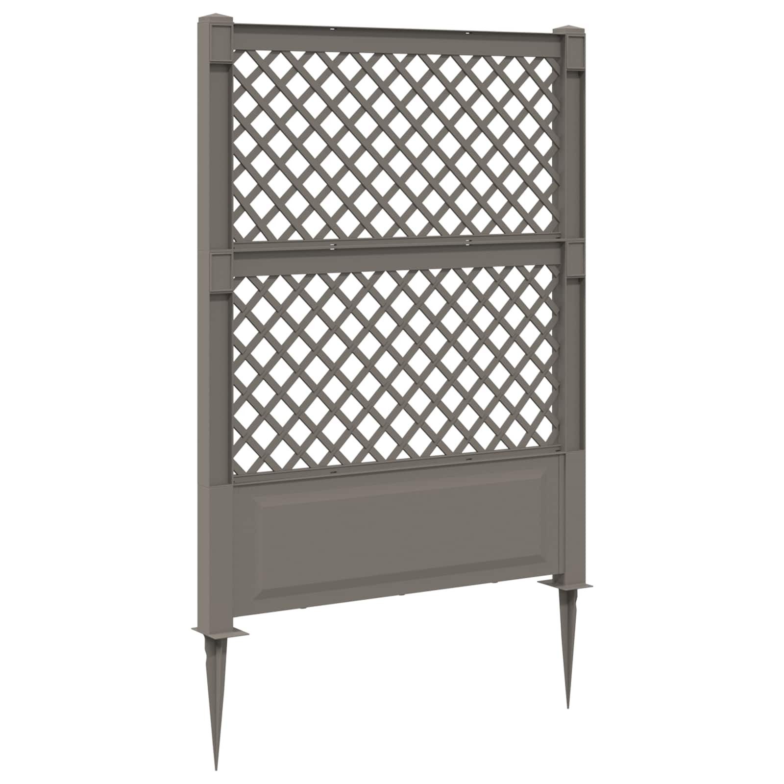 vidaXL Mülltonnenbox Trellis mit Spike PP Grau (1 St), Trellis mit Spike PP Grau