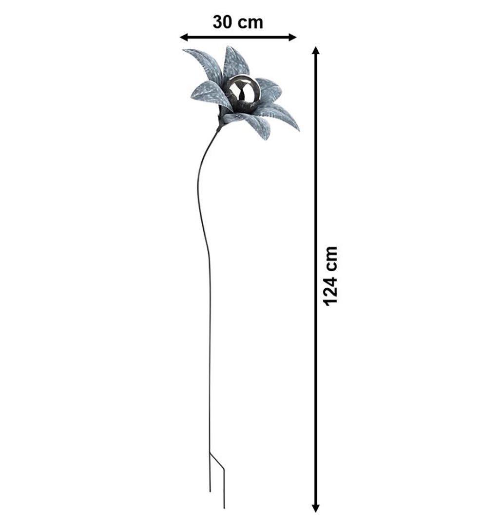 Kobolo Gartenstecker Dekostecker Blume Gray Flower S/2 aus Metall (2 Stück) günstig online kaufen