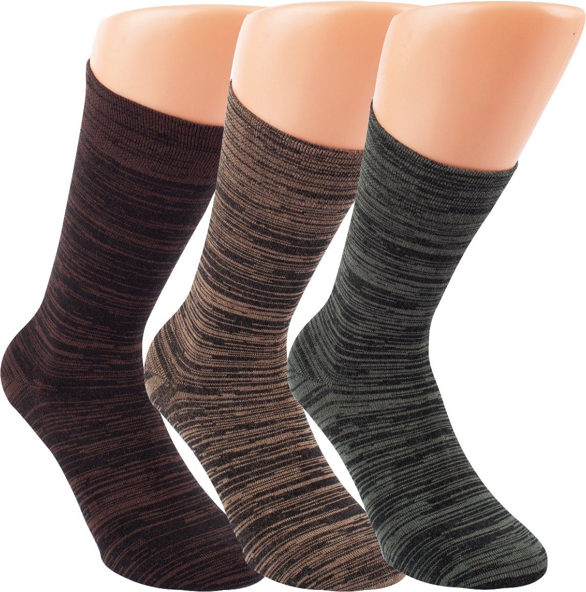 RS Harmony Businesssocken Bambus Viskose Socken MELANGE natur Softrand ohne Gummi Unisex (6 Paar)