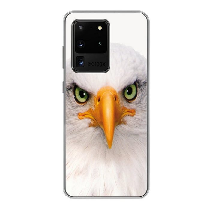 MuchoWow Handyhülle Jungen - Adler - Amerikanischer Weißkopfseeadler - Vogel - Porträt - Phone Case Handyhülle Samsung Galaxy S20 Ultra Silikon Schutzhülle
