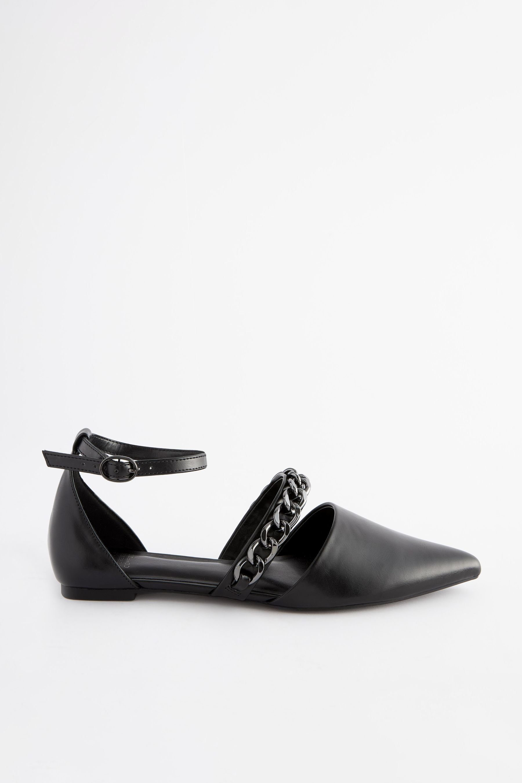 Next Forever Comfort® Black flache Spitze, mit Kette Sandale Schuhe (1-tlg)