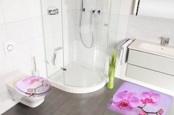 Sanilo Badaccessoire-Set Blooming, Komplett-Set, 3 tlg., bestehend aus WC-Sitz, Badteppich und Waschbeckenstöpsel