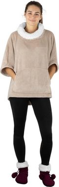 normani Fleecepullover Oversize Pullover Merlo Kuscheliger Home-Pulli mit Rollkragen