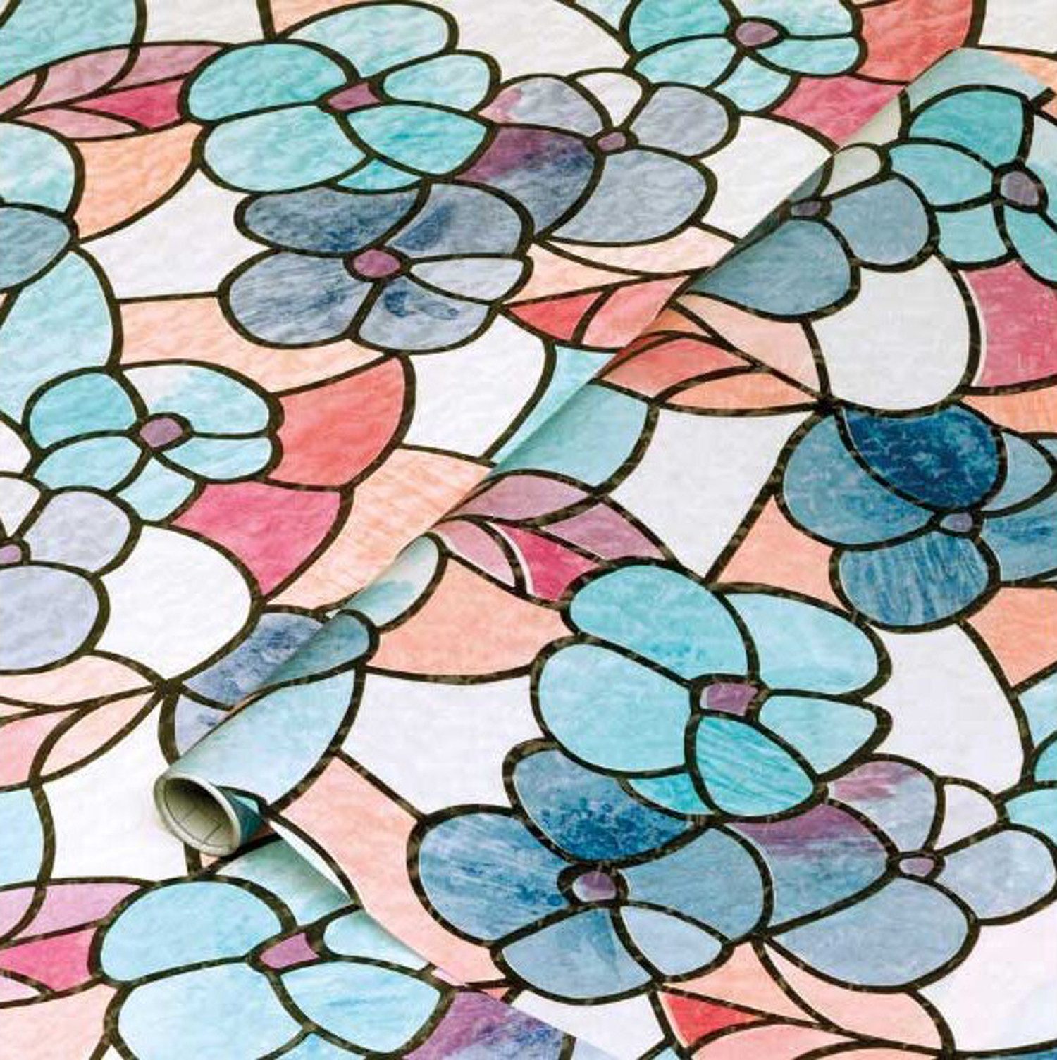 d-c-fix Fensterfolie Lisboa spring - selbsthaftende Sichtschutzfolie Dekofolie Fenster, Leicht geprägte Oberfläche, 150 x 45cm - rückstandslos entfernbar und wiederverwendbar