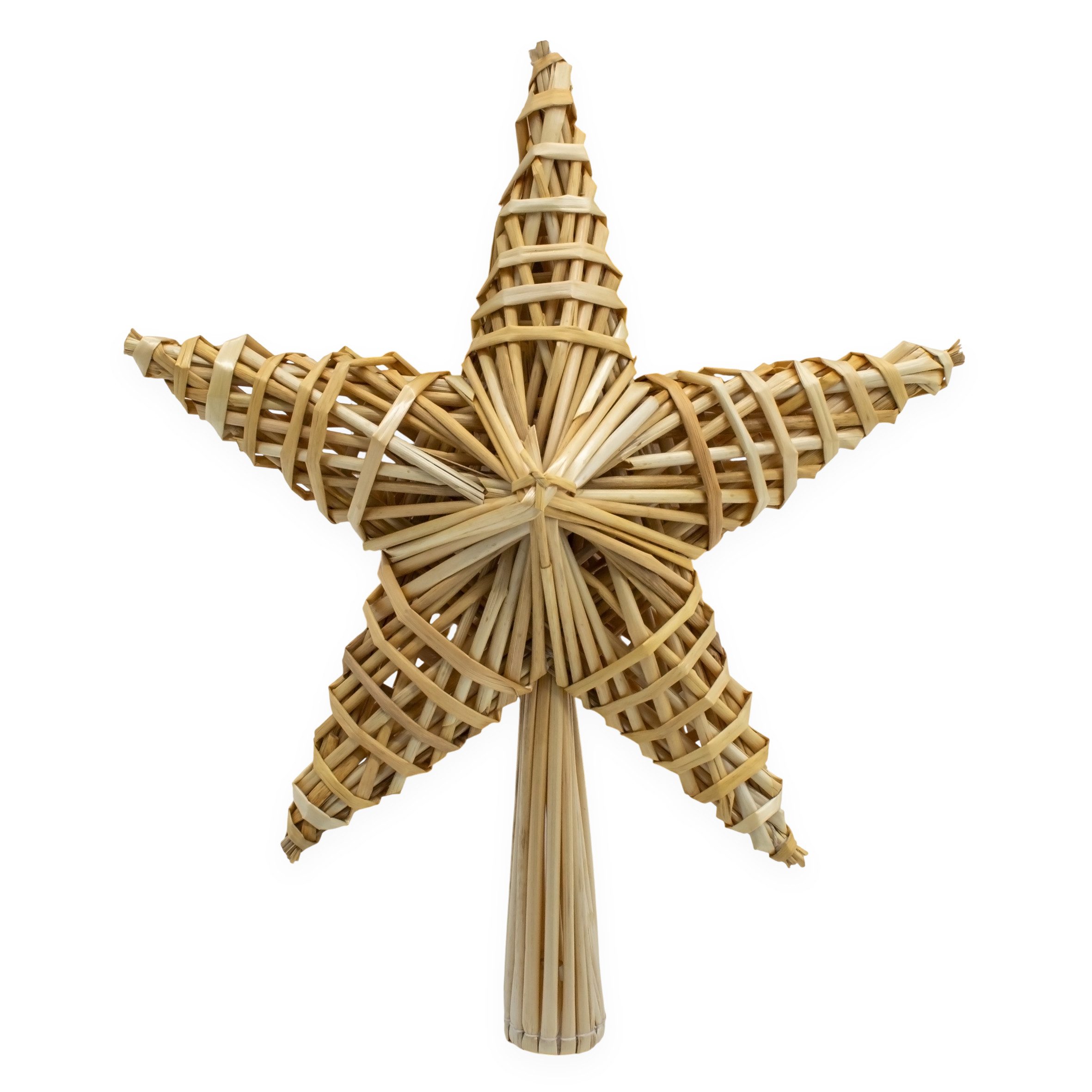 Spetebo Christbaumspitze Strohstern klassisch traditionell - 30 cm (1-tlg), nachhaltig und umweltfreundlich