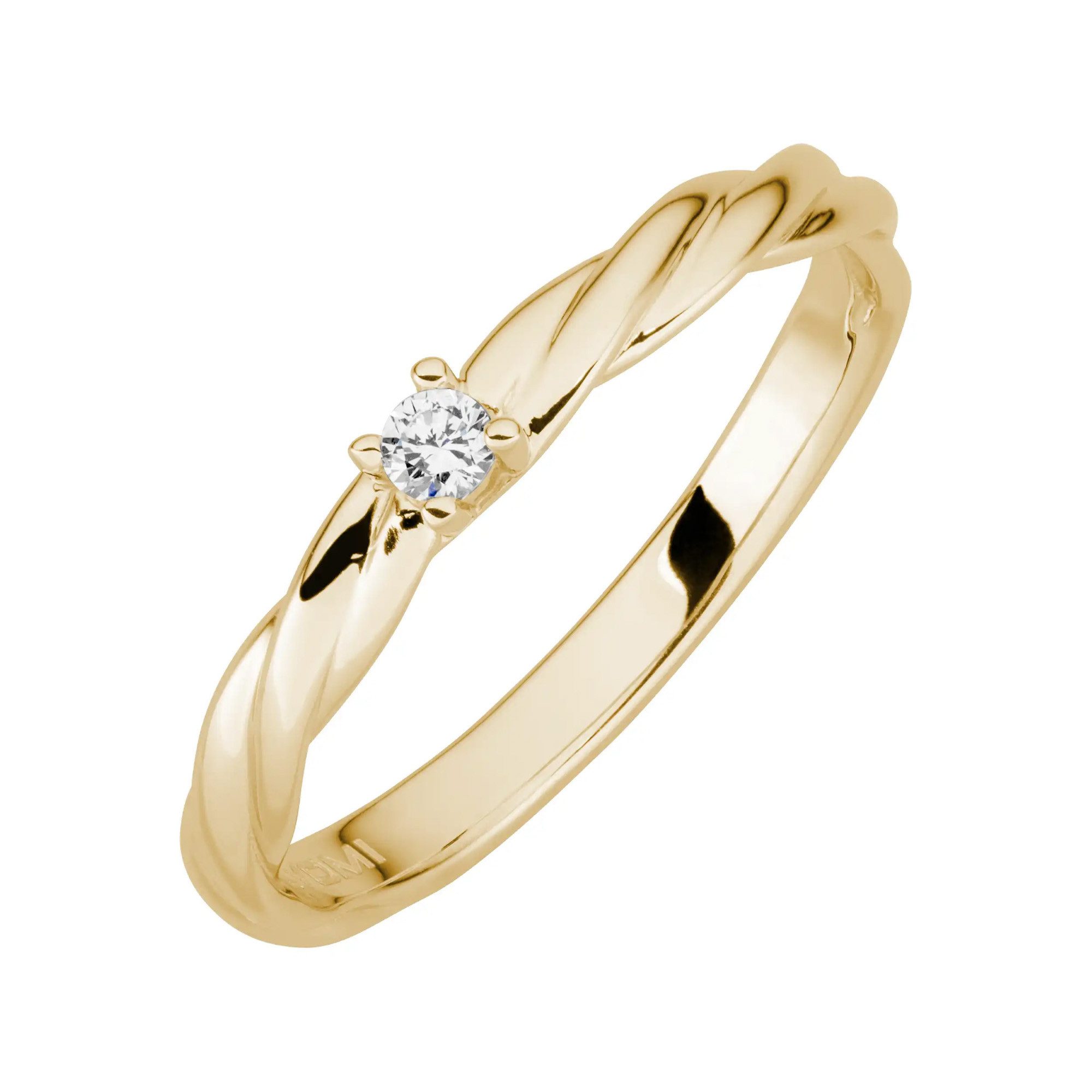 LYOMI Fingerring 585/- Gelbgold 1 synth. Diam. 0,05ct.