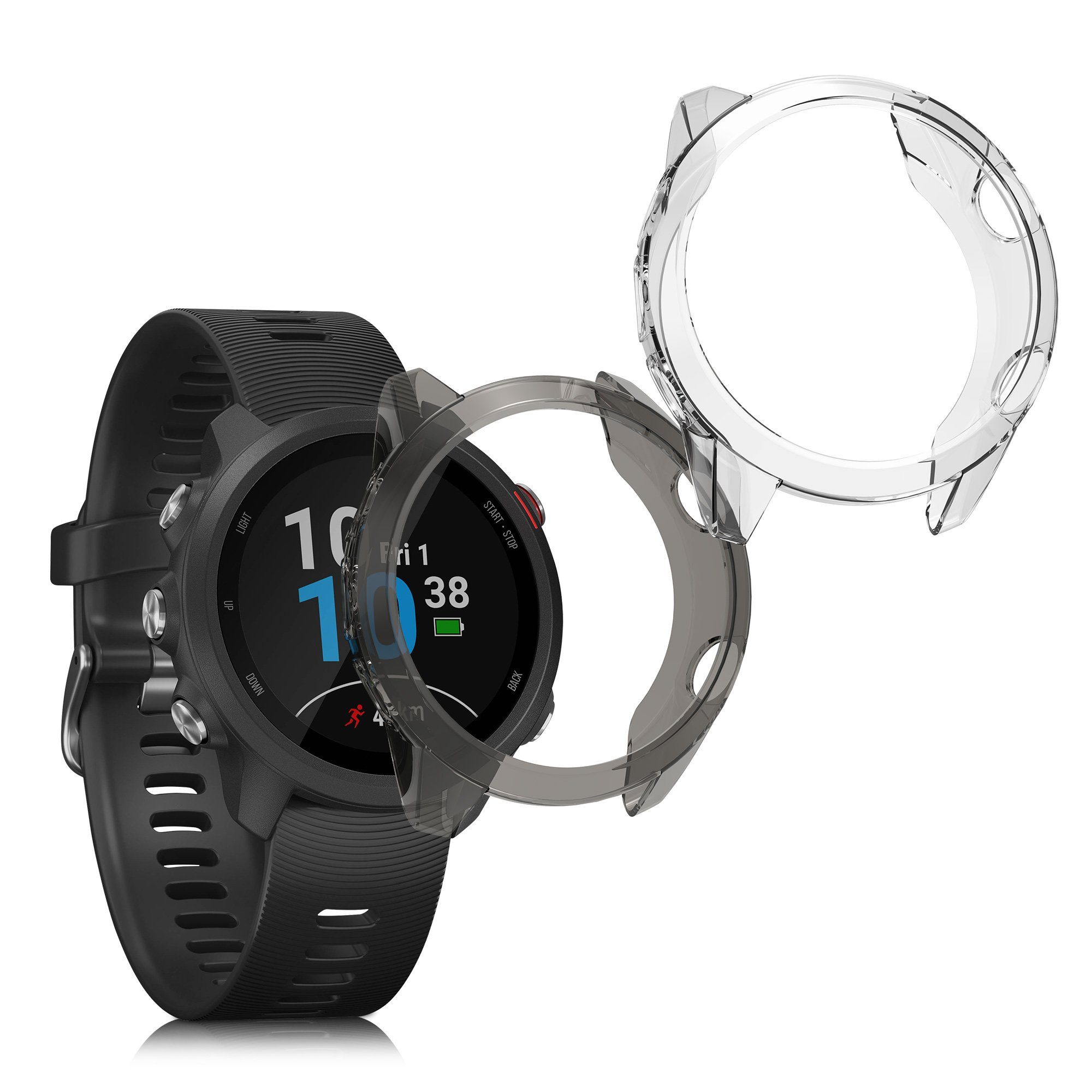Smartwatch-Hülle 2x Schutzhülle für Garmin Forerunner 245 / 245 Music