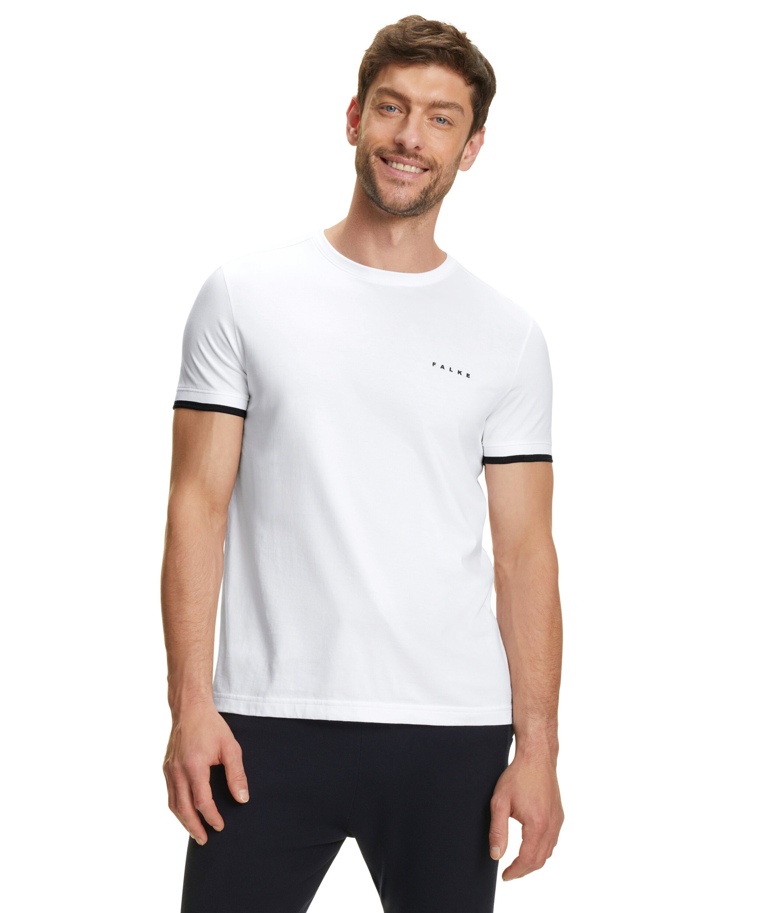 FALKE T-Shirt Pima-Baumwolle white aus (2000) hochwertiger (1-tlg)