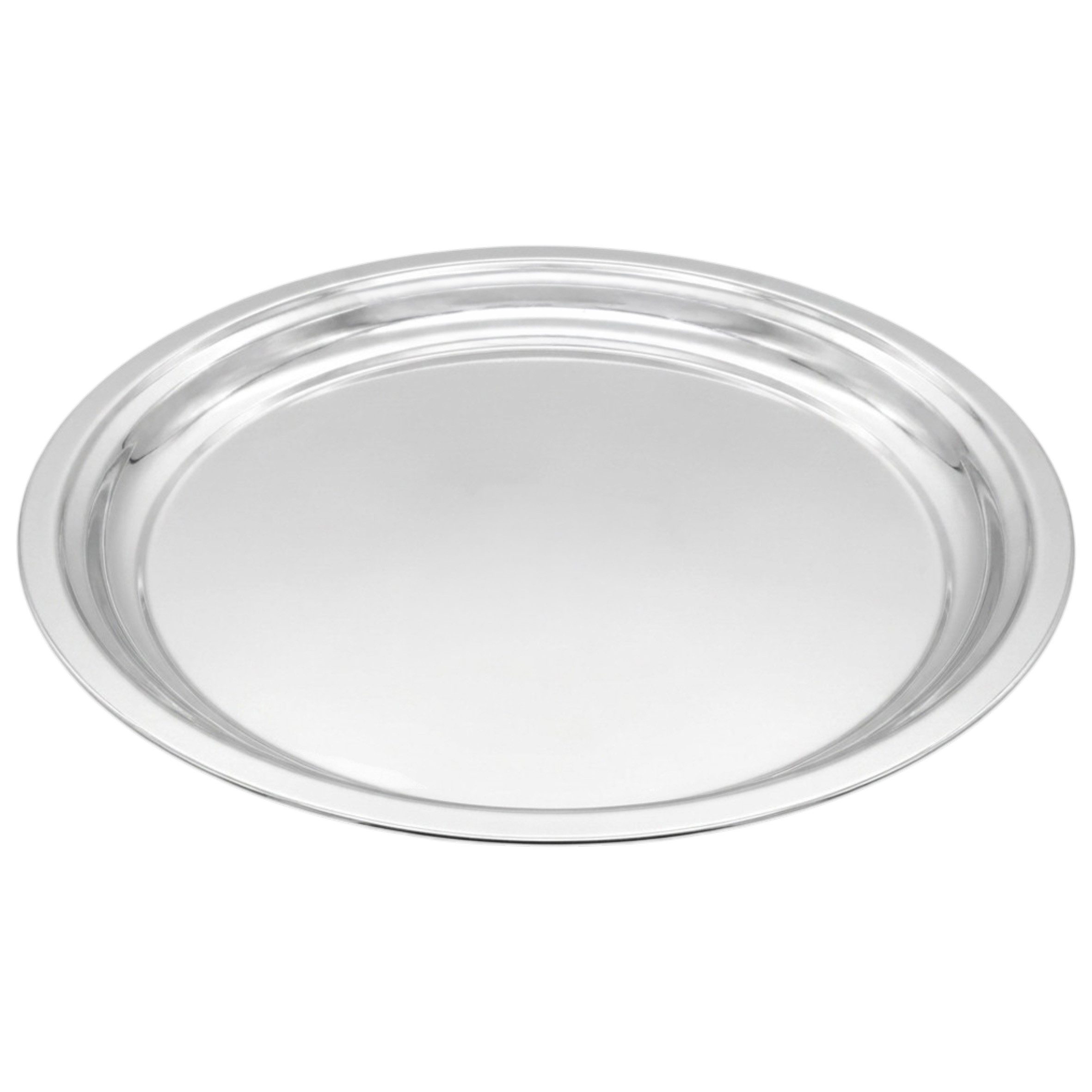 Spetebo Dekotablett Metall Kerzentablett aus Zink rund - Größe wählbar (1x Kerzentablett, 1 St., 45 cm x 4,5 cm), silber glänzend