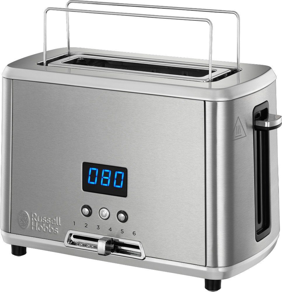 RUSSELL HOBBS Toaster 24200-56, Compact Home Toaster 820W Brötchenaufsatz Auftaufunktion
