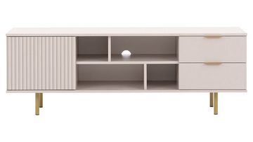 MIRJAN24 TV-Schrank Nubia (mit Drehtür und zwei Schubladen) Metallfüße, 150x41x52 cm