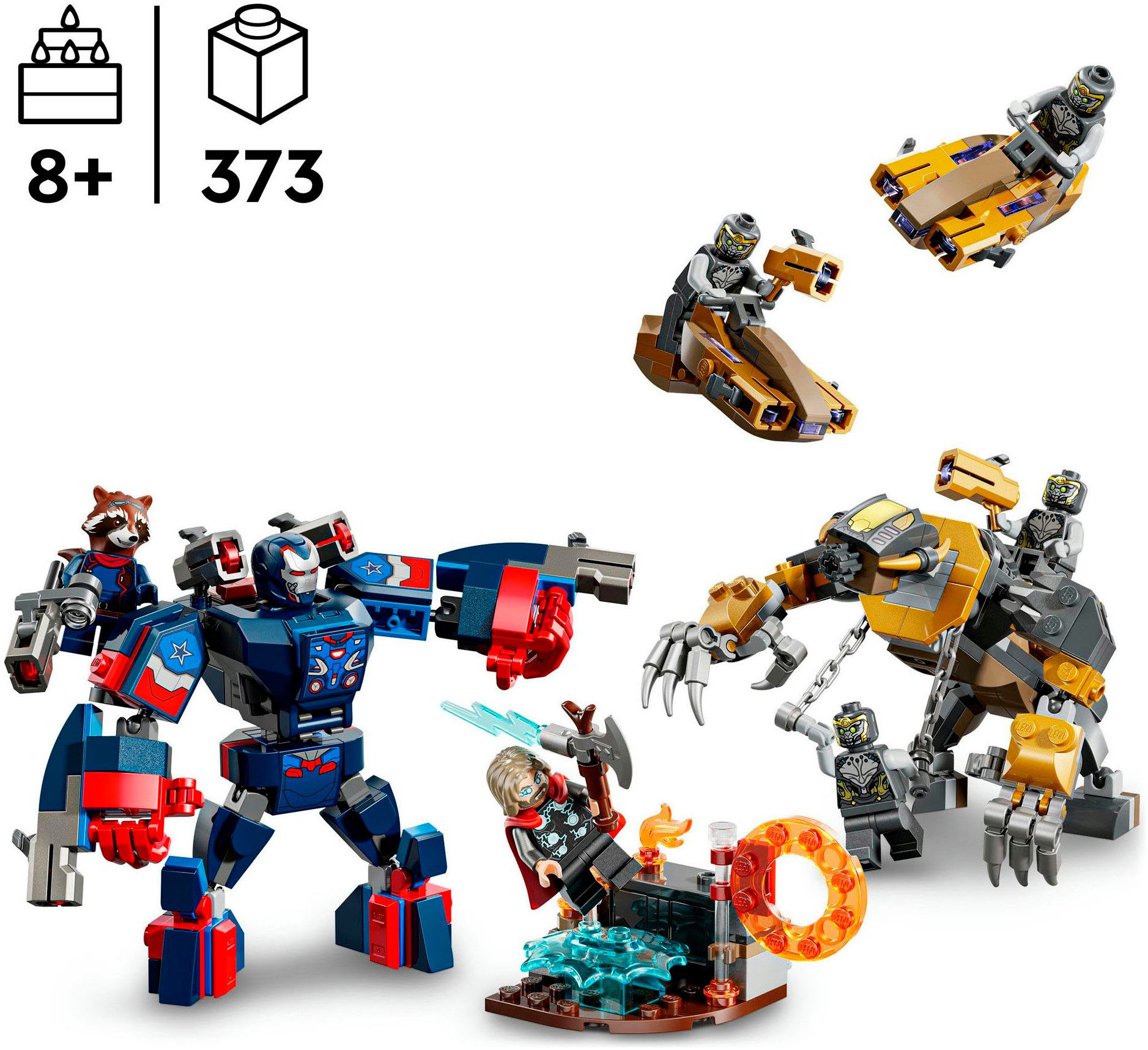 LEGO® Avengers: Endgame Thor vs. Chitauri (76322), LEGO Super Heroes Konstruktionsspielsteine, (373 St), Made in Europe