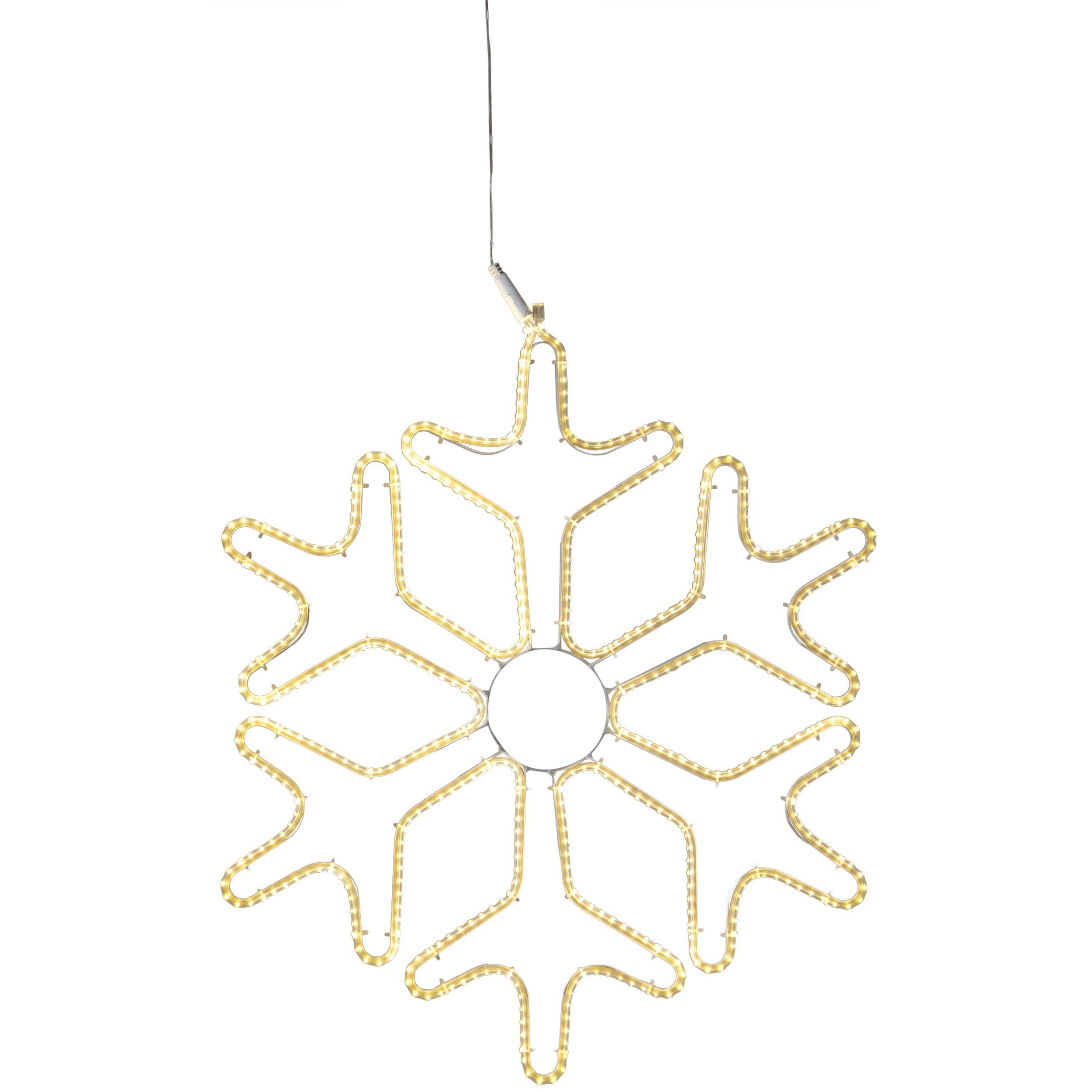 EGLO Dekoobjekt Tapesil, LED Fensterdeko Schneeflocke Weiß Warmweiß Weihnachtsdeko Hängend IP44