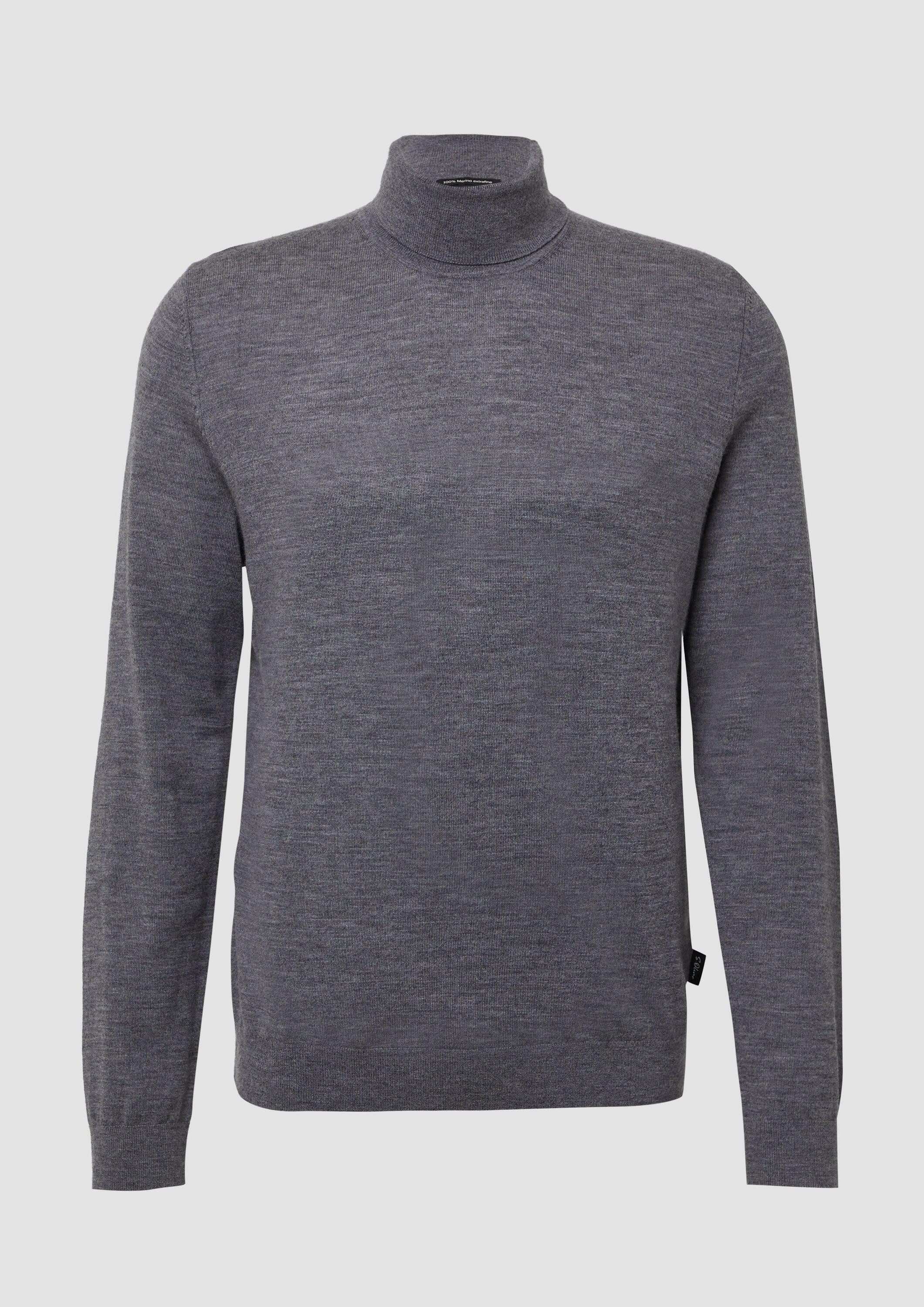 s.Oliver Longpullover Strickpullover Rollkragenpullover aus reiner Merinowolle