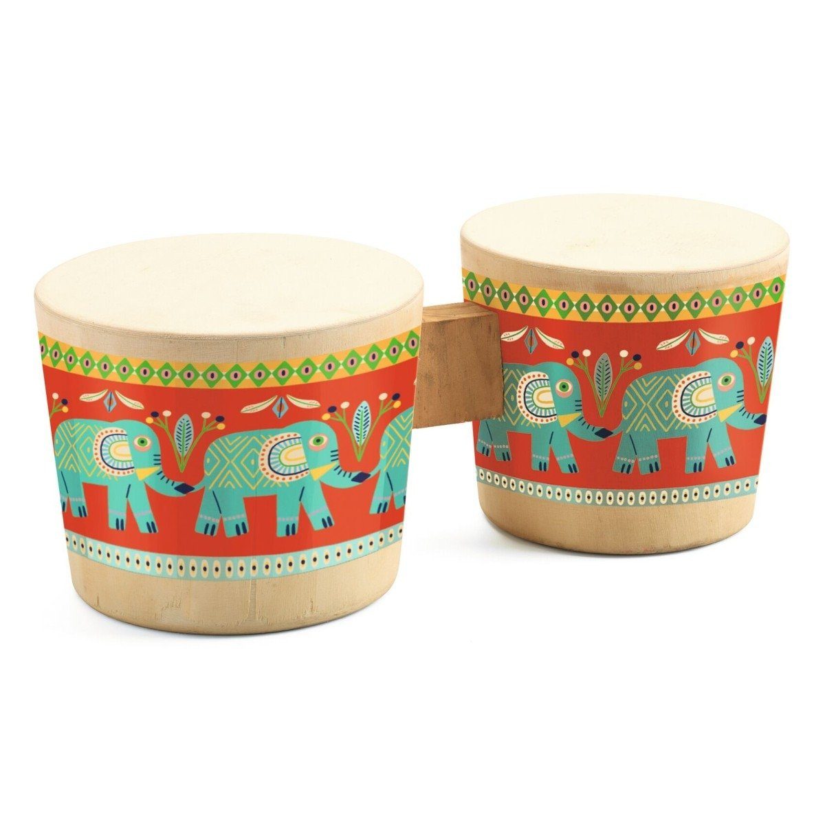 DJECO Bongo Animambo Instrument Bongo Trommel Holz Kinder-Bongo