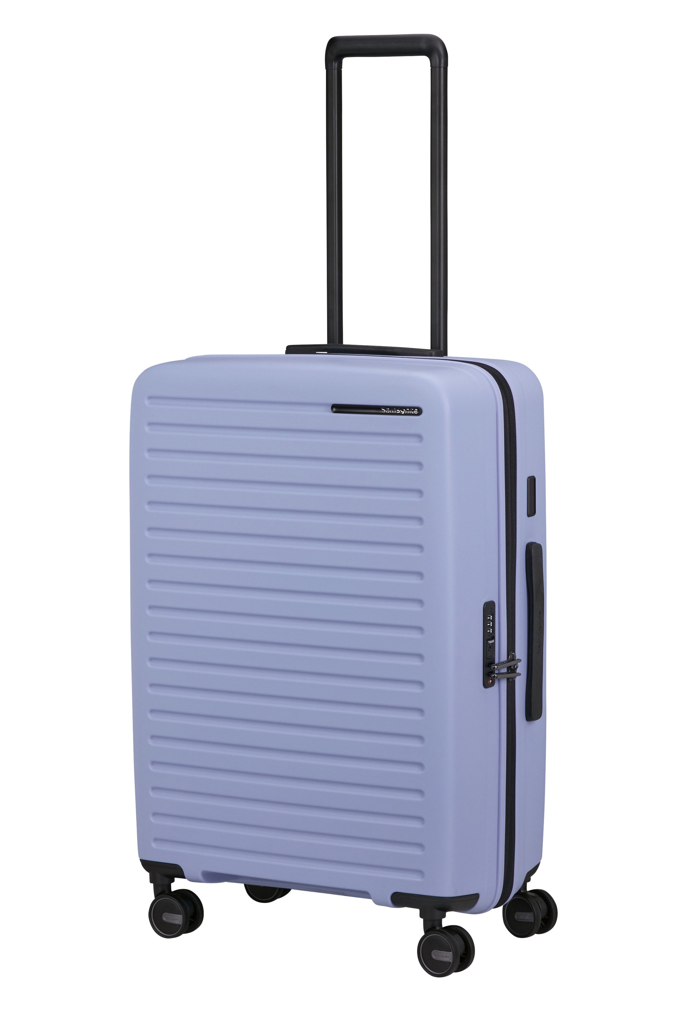 Samsonite Hartschalen-Trolley RESTACKD, 4 Rollen, mit fester Trennwand und verstellbaren Packgurten