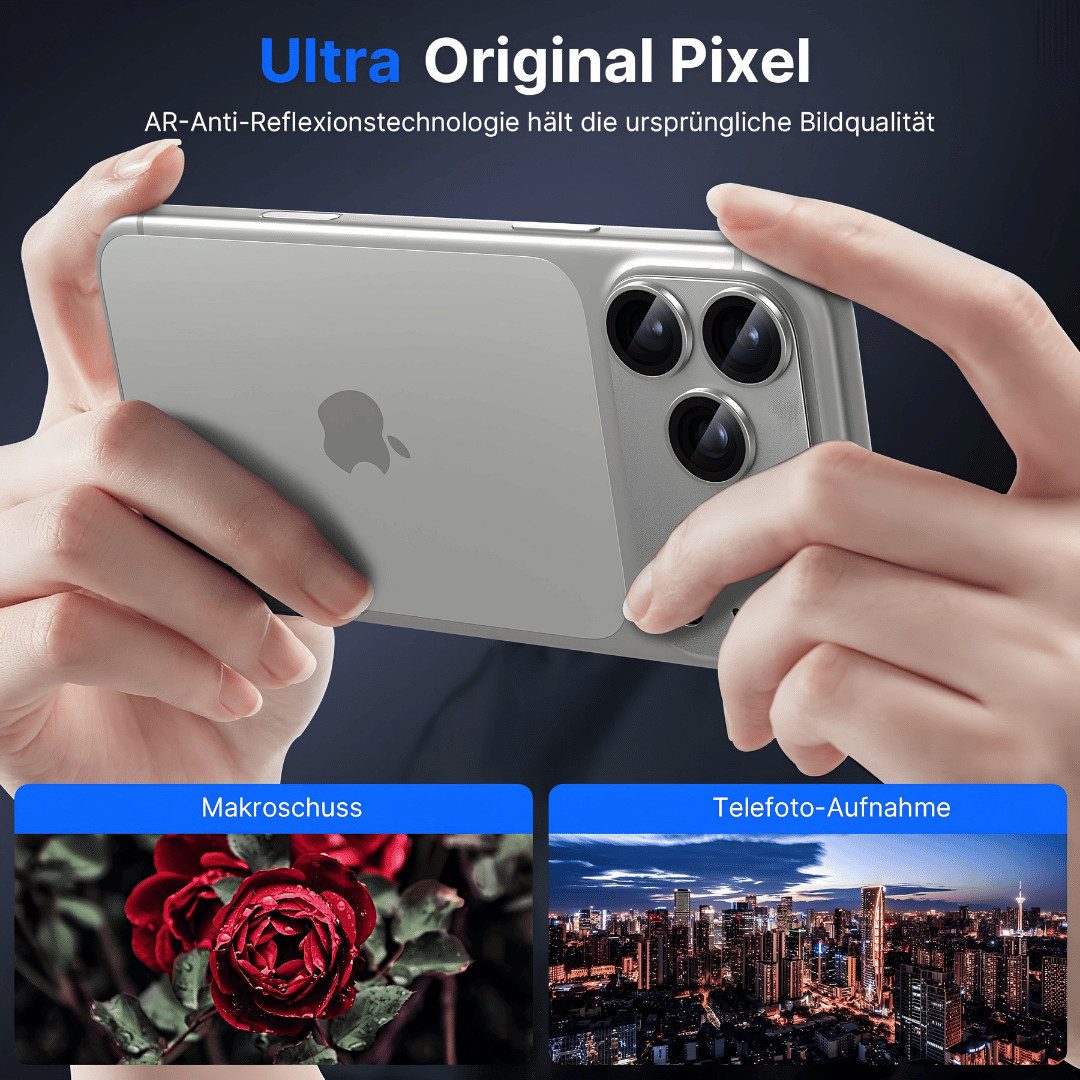 SmartUP Kameraschutzglas für Apple iPhone 18 Pro Max Titan Metall Kamera Linse Panzerfolie Glas für Apple iPhone 18 Pro Max, 1 Stück, Rundumschutz, passgenaue V – Bild 5 von 5