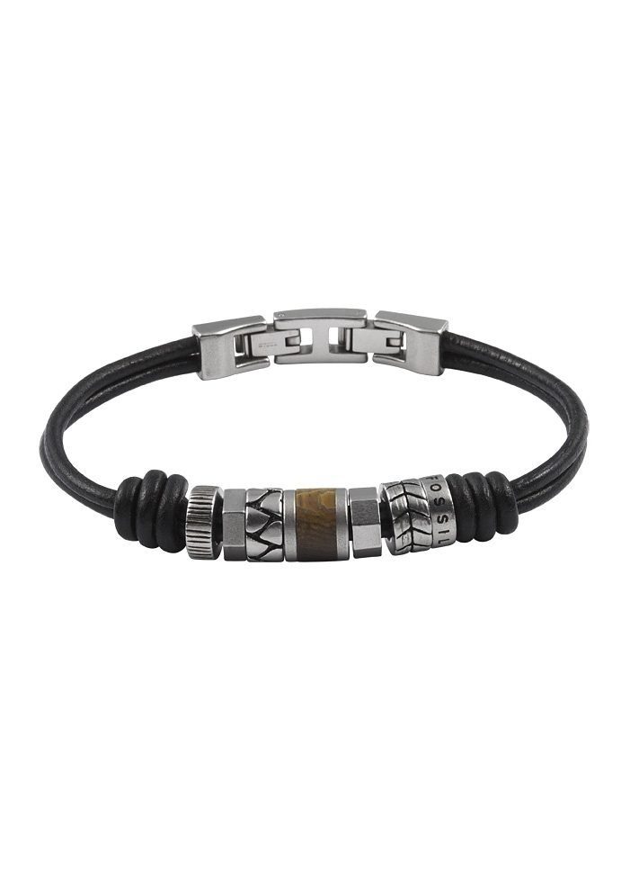 Fossil Armband Schmuck Geschenk Edelstahl Leder Armschmuck günstig online kaufen