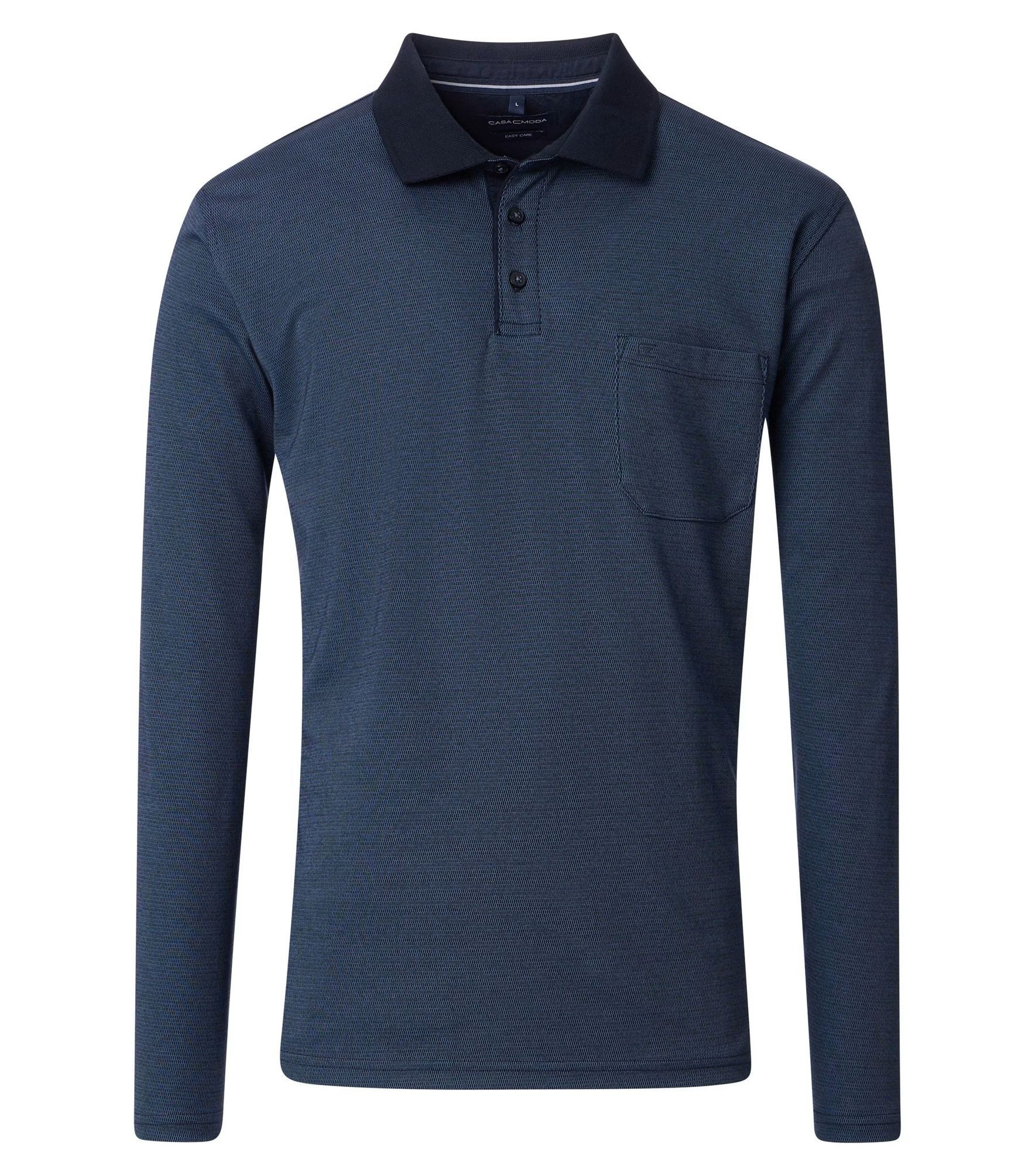 CASAMODA Langarmshirt Polo-Shirt unifarben günstig online kaufen