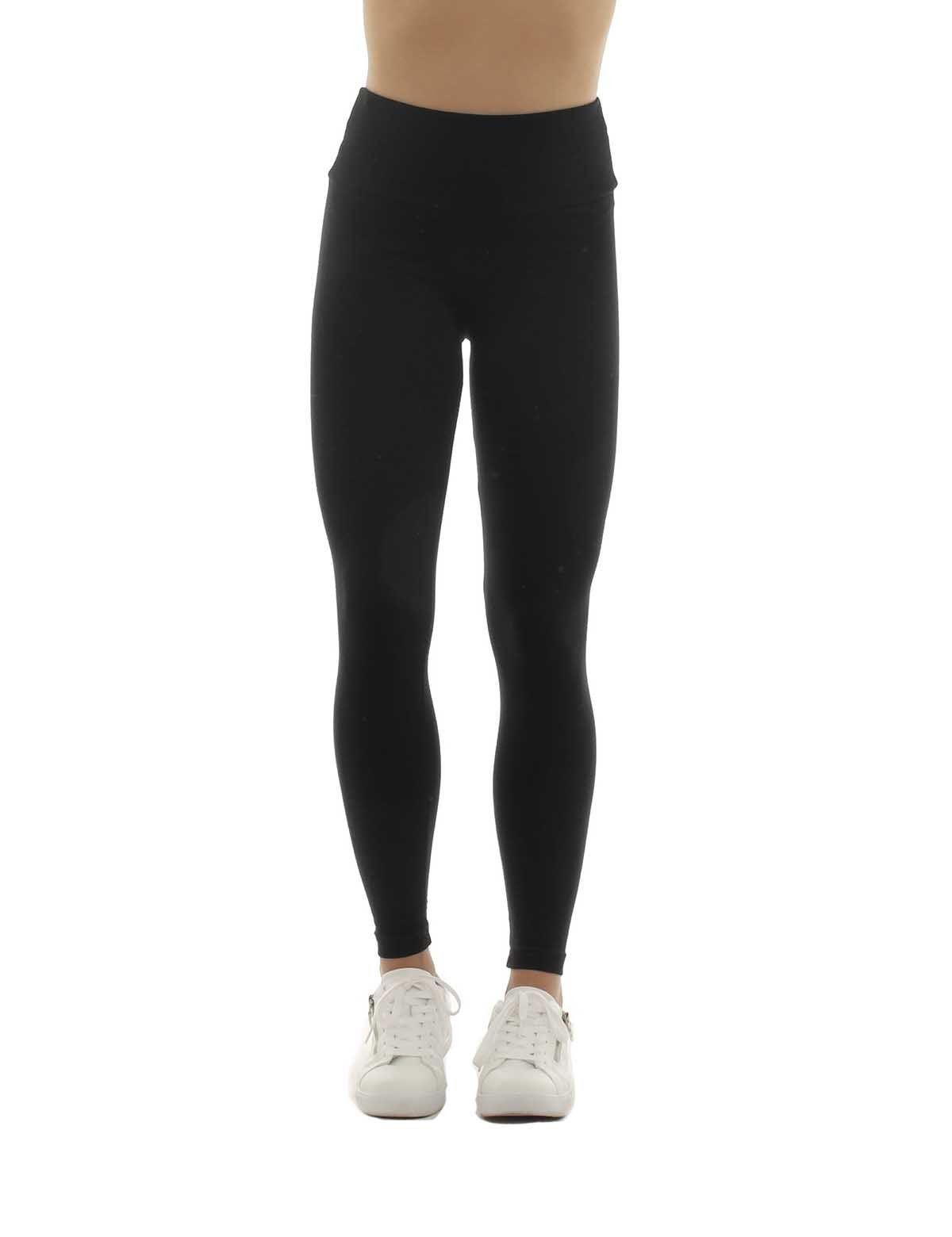 F&K-Mode Leggings Damen Leggings lang hoher Bund Taschen Hose gummi