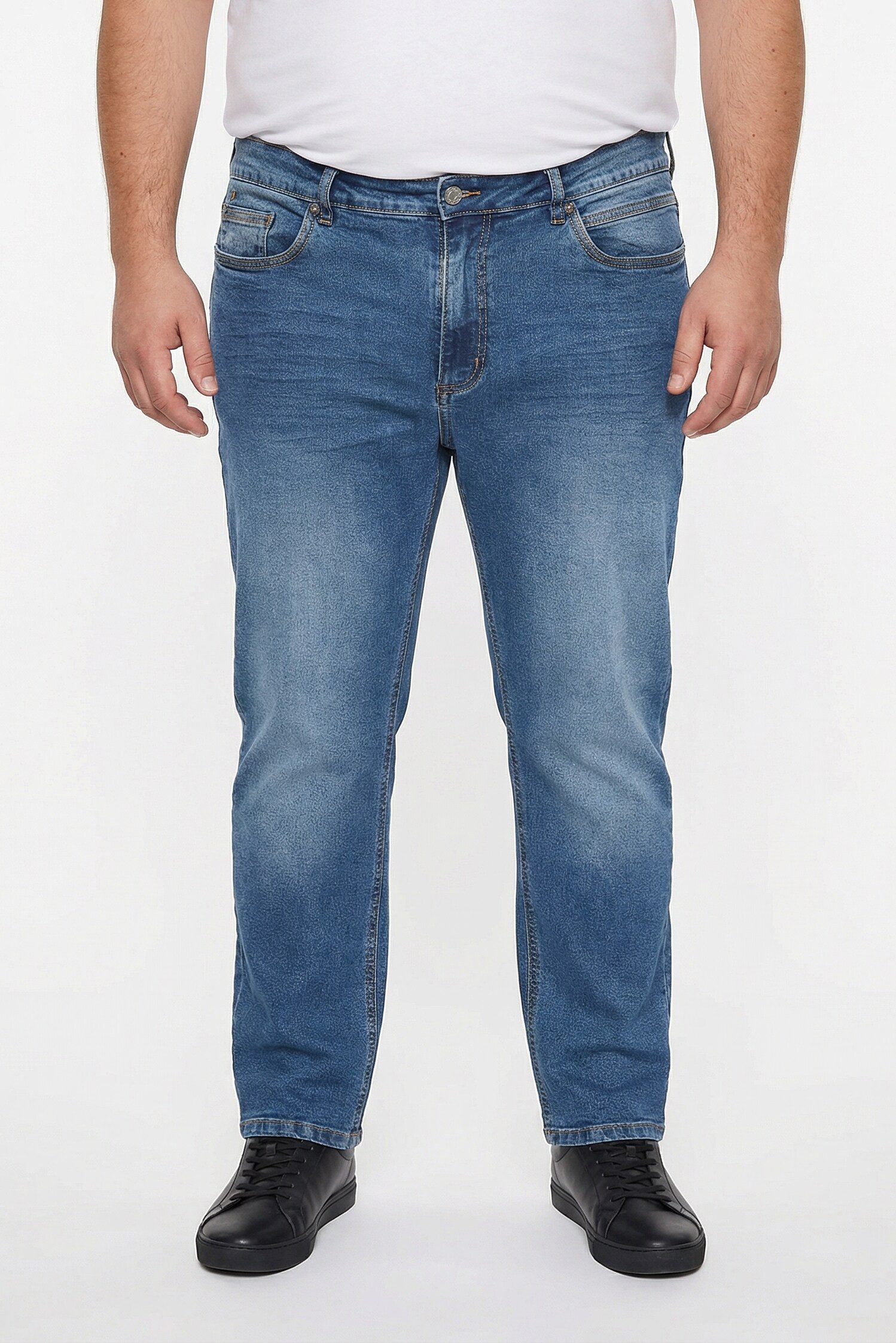 Men Plus 5-Pocket-Jeans Jeans 5-Pocket Tapered Loose Fit günstig online kaufen