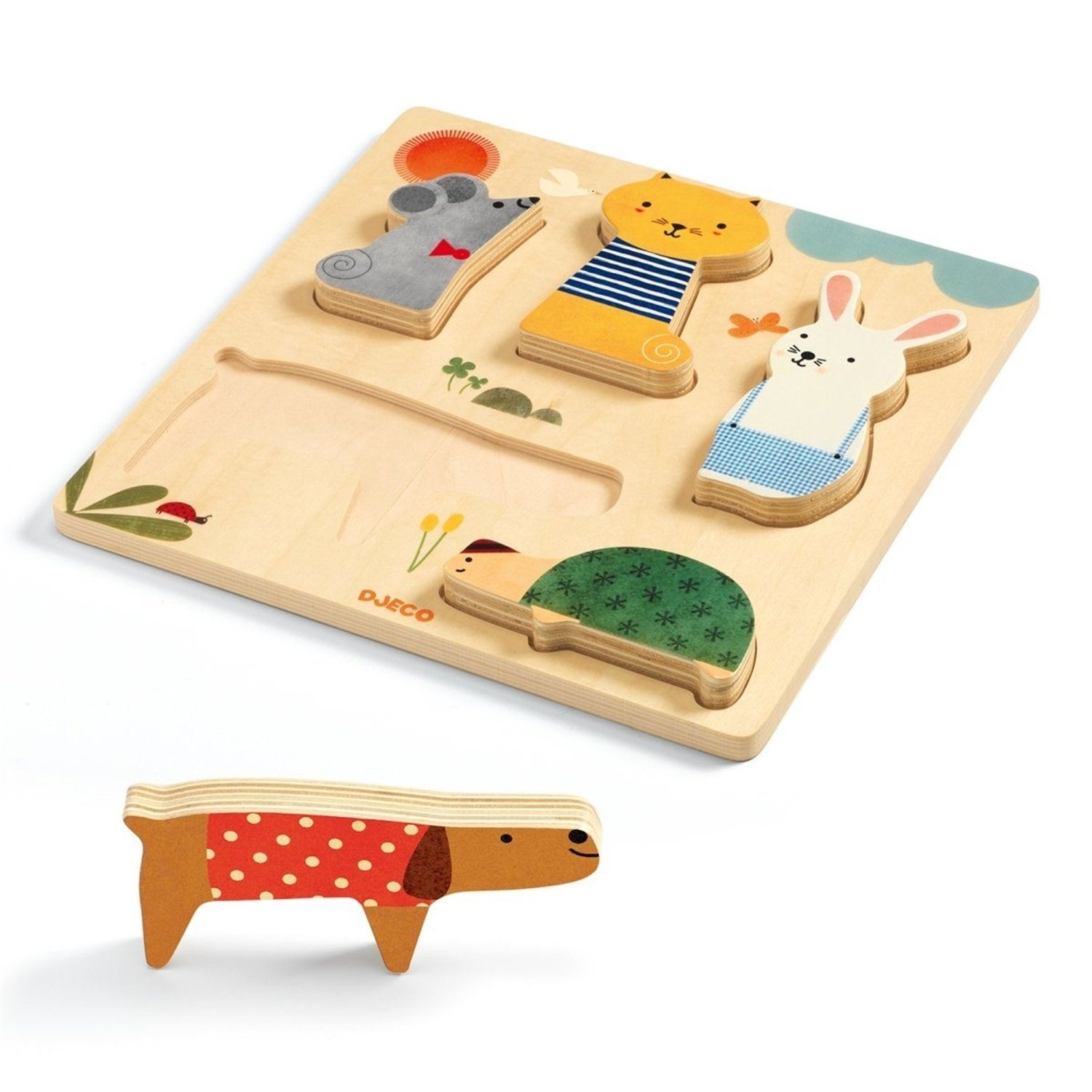 DJECO Puzzle DJ01051 Relief Puzzle: Woodypets günstig online kaufen