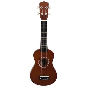 vidaXL Akustikgitarre Sopran-Ukulele-Set mit Tasche für Kinder Dunkles Holz 21