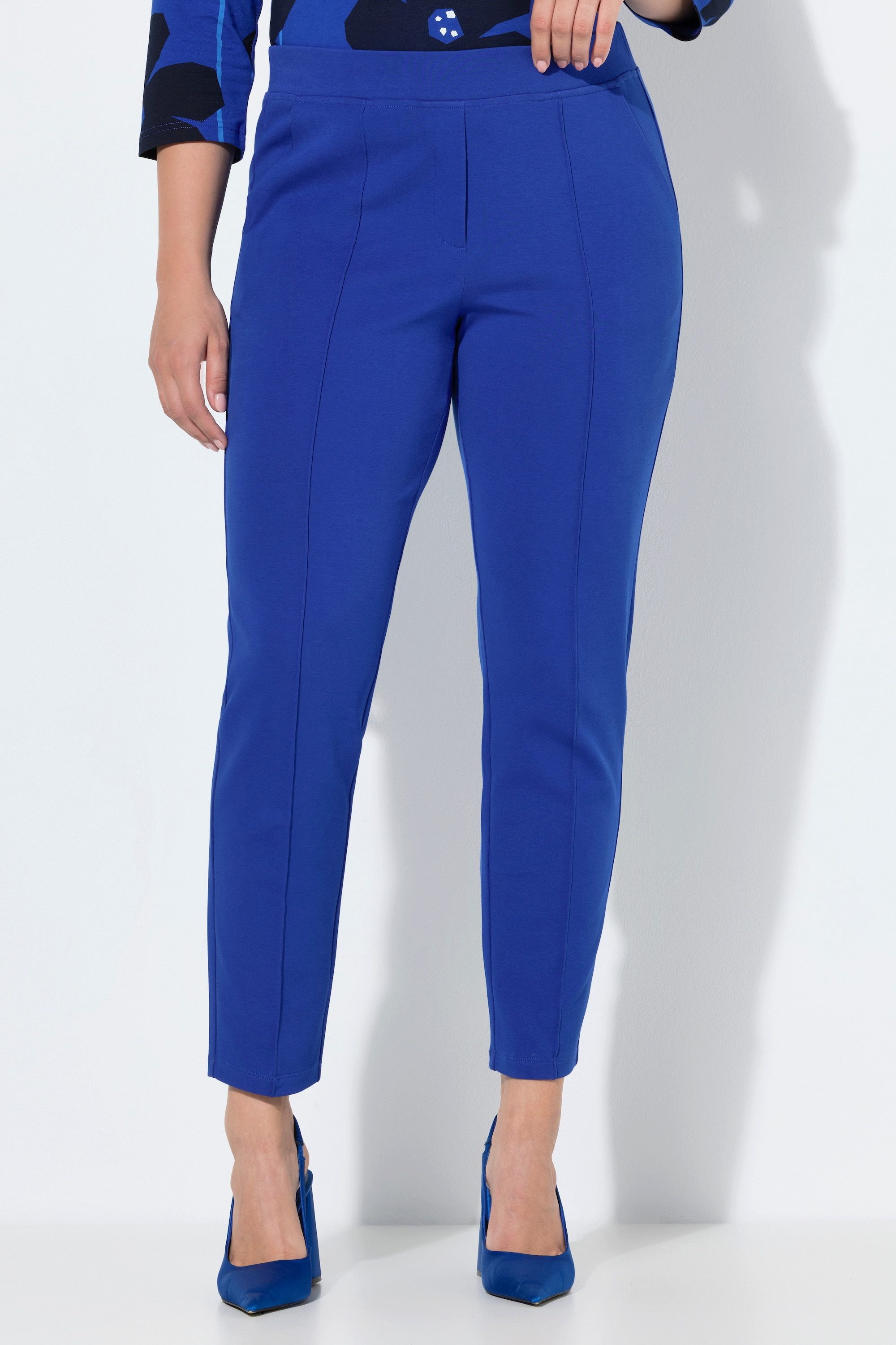 Ulla Popken Funktionshose Hose Punto-di-Roma-Jersey konisches Bein