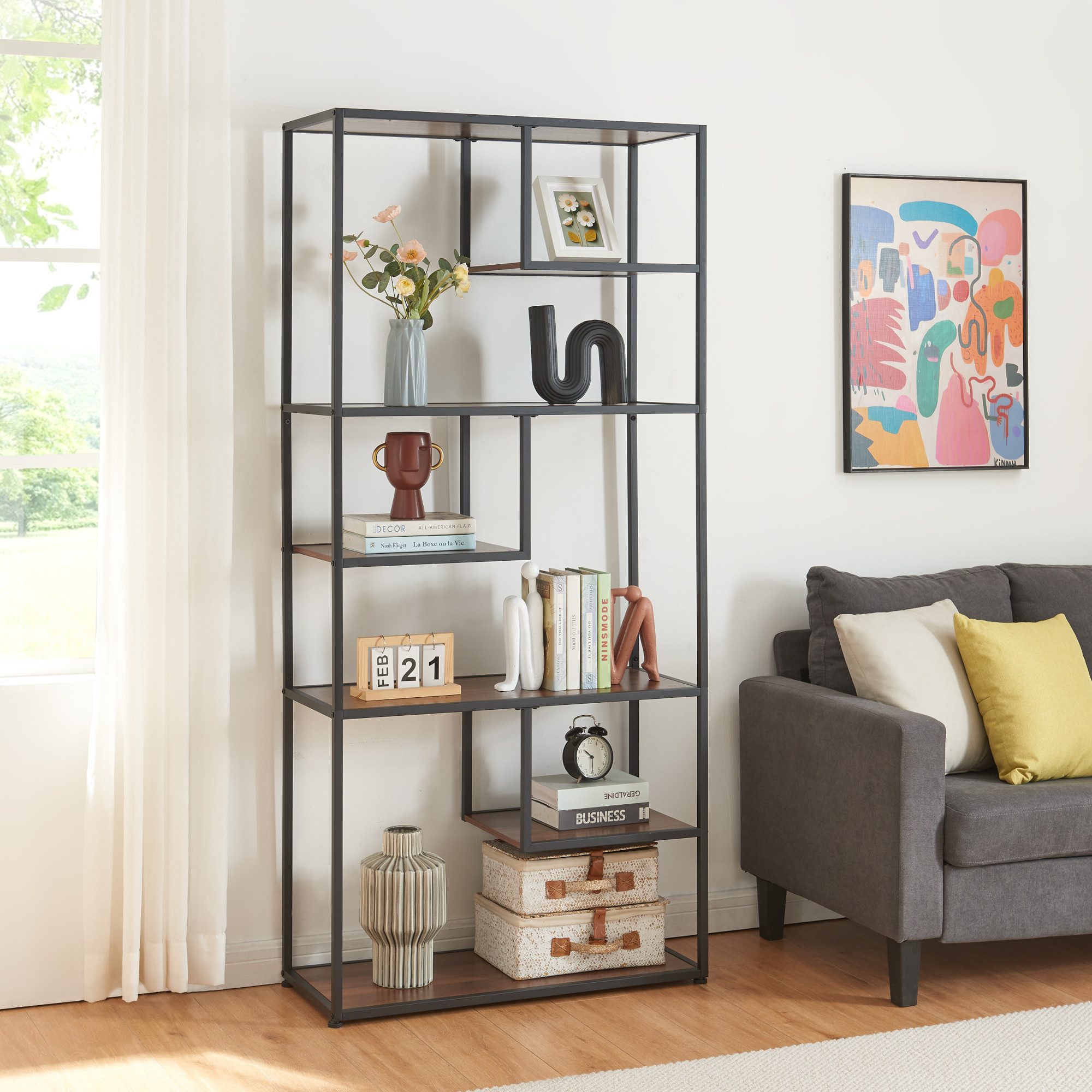 en.casa Bücherregal, »Østre« 180x83x34 cm 6 günstig online kaufen