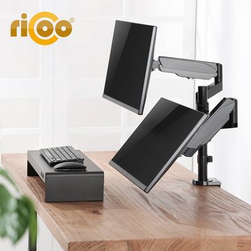 RICOO TS9611 Monitor-Halterung, (bis 32 Zoll, Tischhalterung 2 Monitore Gasfeder Dual Monitorständer Bildschirm)