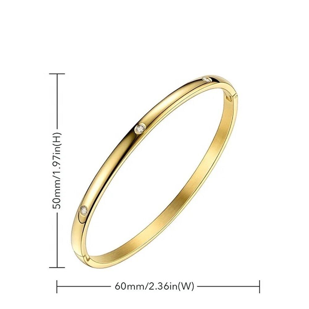 ROUGEMONT Armreif Damen Armreif mit Kubischen Zirkonia Steinen 18k Gold 17cm XS, Wasserfest