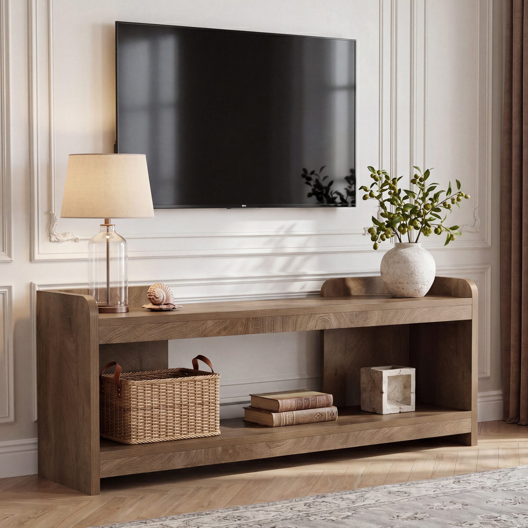 Tribesigns TV-Ständer 160 cm TV-Ständer bis zu 70 Zoll, 2-stufiges Entertainment-Center, (bis 70 Zoll)