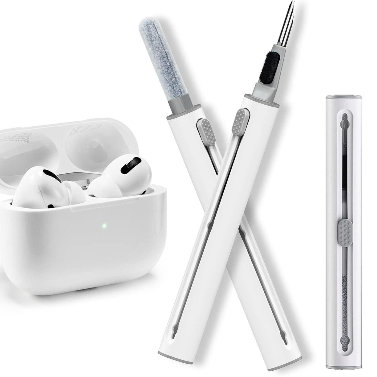 CoolGadget Reinigungs-Set Universal für Kopfhörer Gitter und Ladecase Box, (Metallspitze & Bürste, 3in1 Reiniugungsstift), zur gründlichen Reinigung von z.B. AirPods & Ladehülle