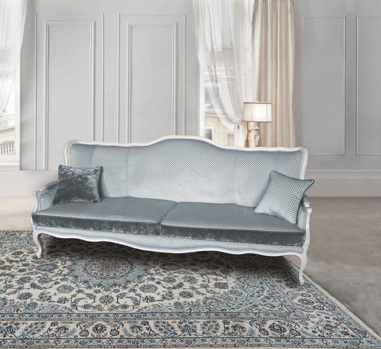 Xlmoebel 3-Sitzer Klassisches Barock Sofa im Rokoko-Stil, gepolstert, 1 Teile, Made in Europa