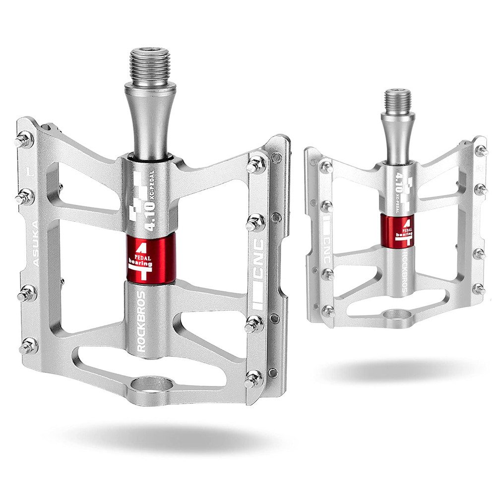 ROCKBROS Fahrradpedale Plattformpedale Trekkingpedale Mountainbikepedale (Spar-Set, 2-tlg., 9,5 x 8,6 cm rutschfest)