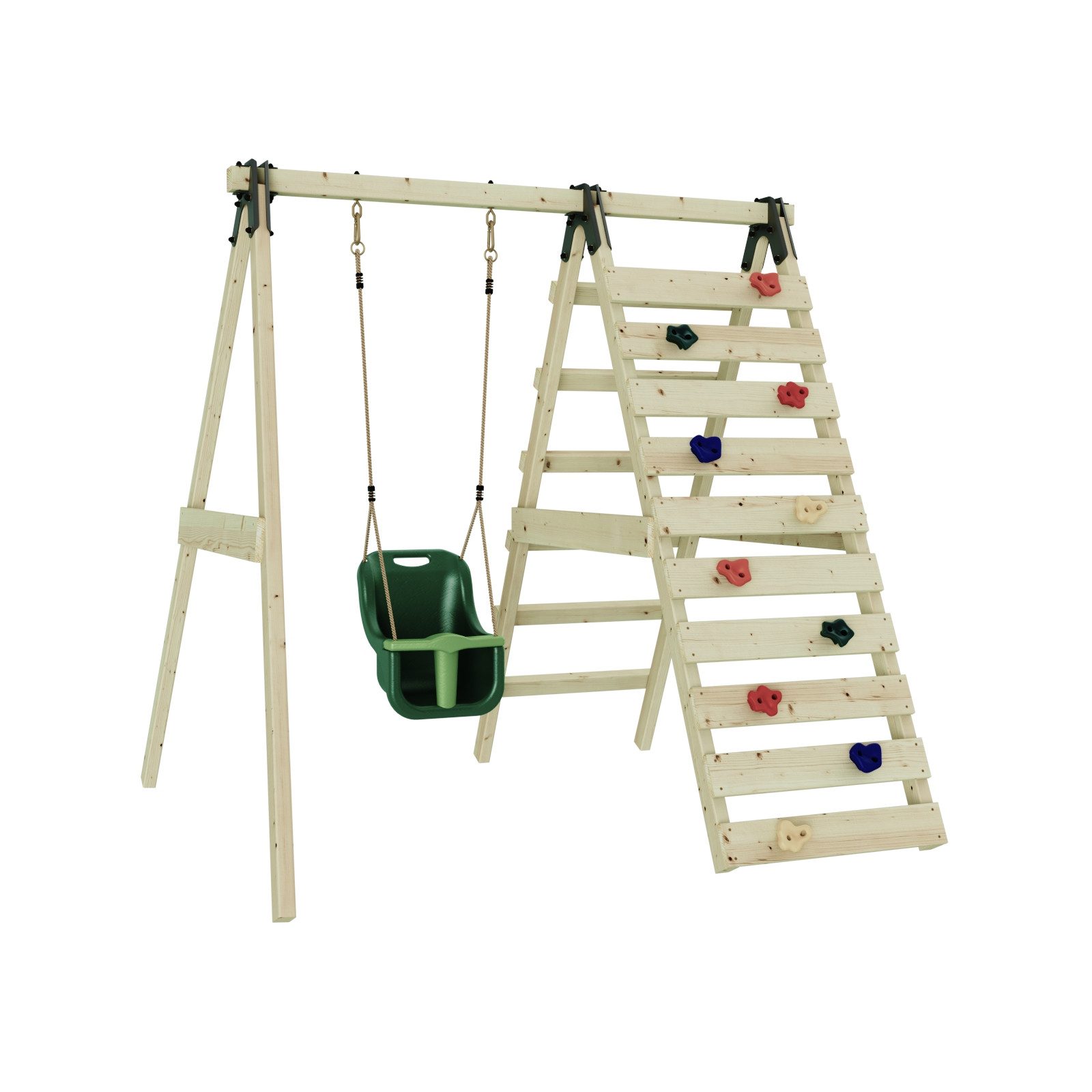 OutdoorToys Schaukelkombination Schaukel Veilchen, aus Holz in Dunkelgrün