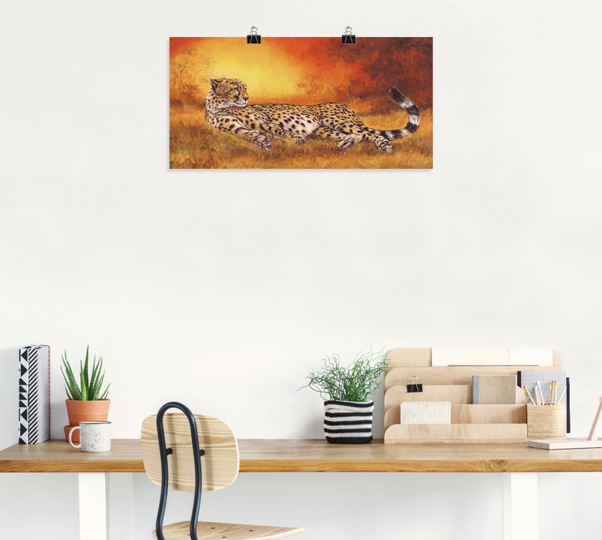 Poster Wandbild Geparden St), Wandaufkleber Bilder Größen (1 Gepard, als Artland Leinwandbild, versch. oder Alubild, in