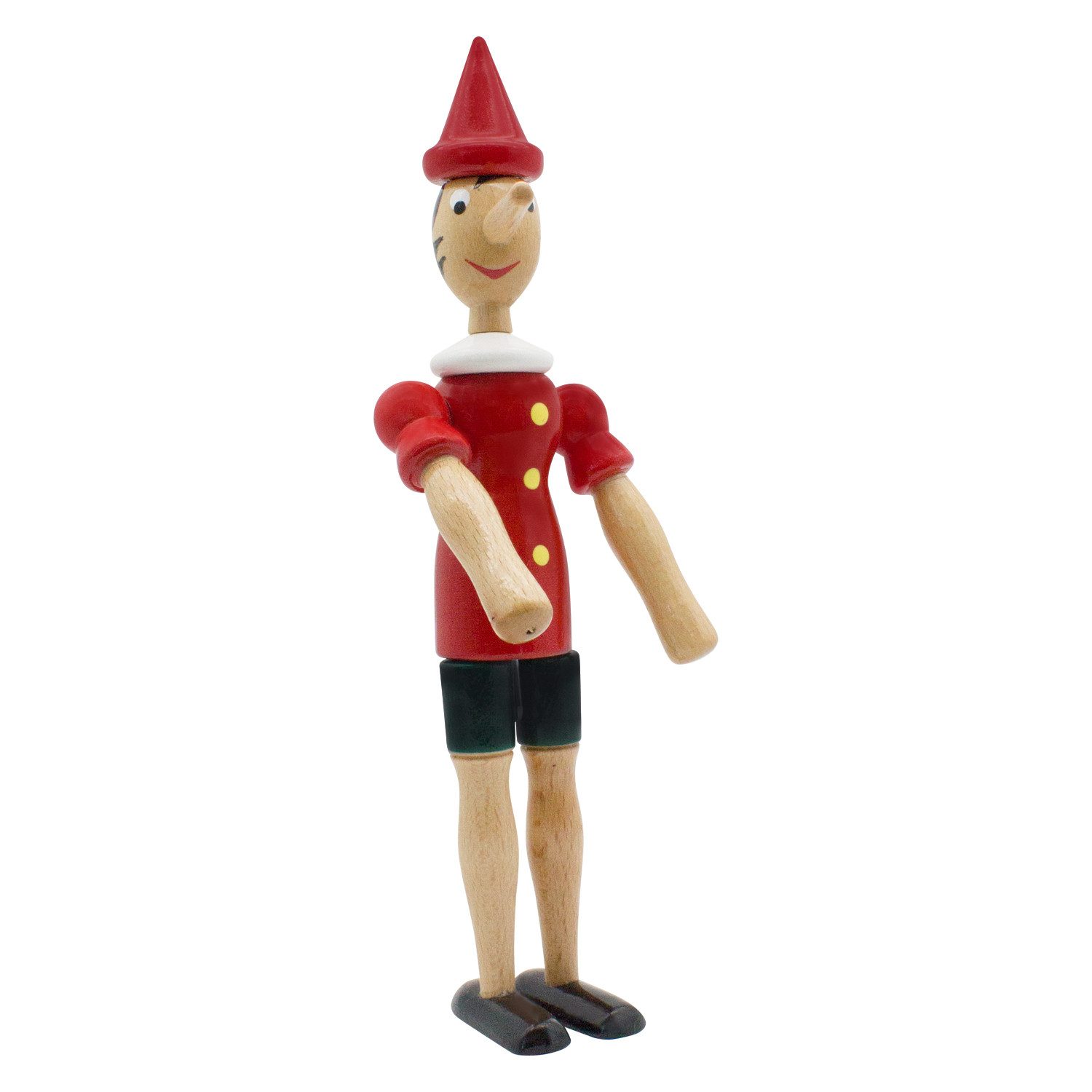 GICO Spielfigur Pinocchio Gelenkfigur aus Holz, Länge 24 cm- Made in Italy- 9011