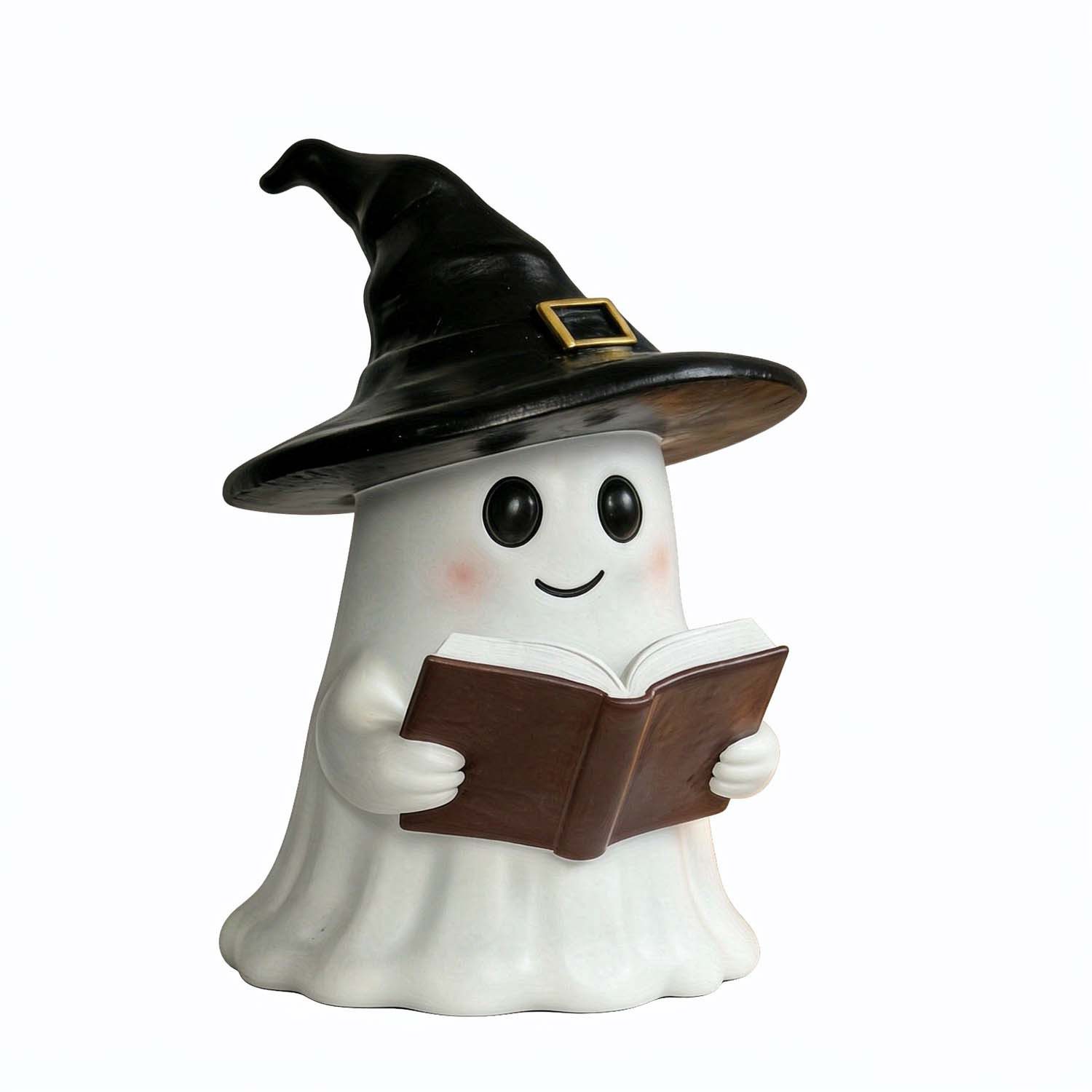 Bomiclss Dekofigur Halloween-Geist-Lesestatue mit Hexenhut – Dekoration für Innen (1 St)