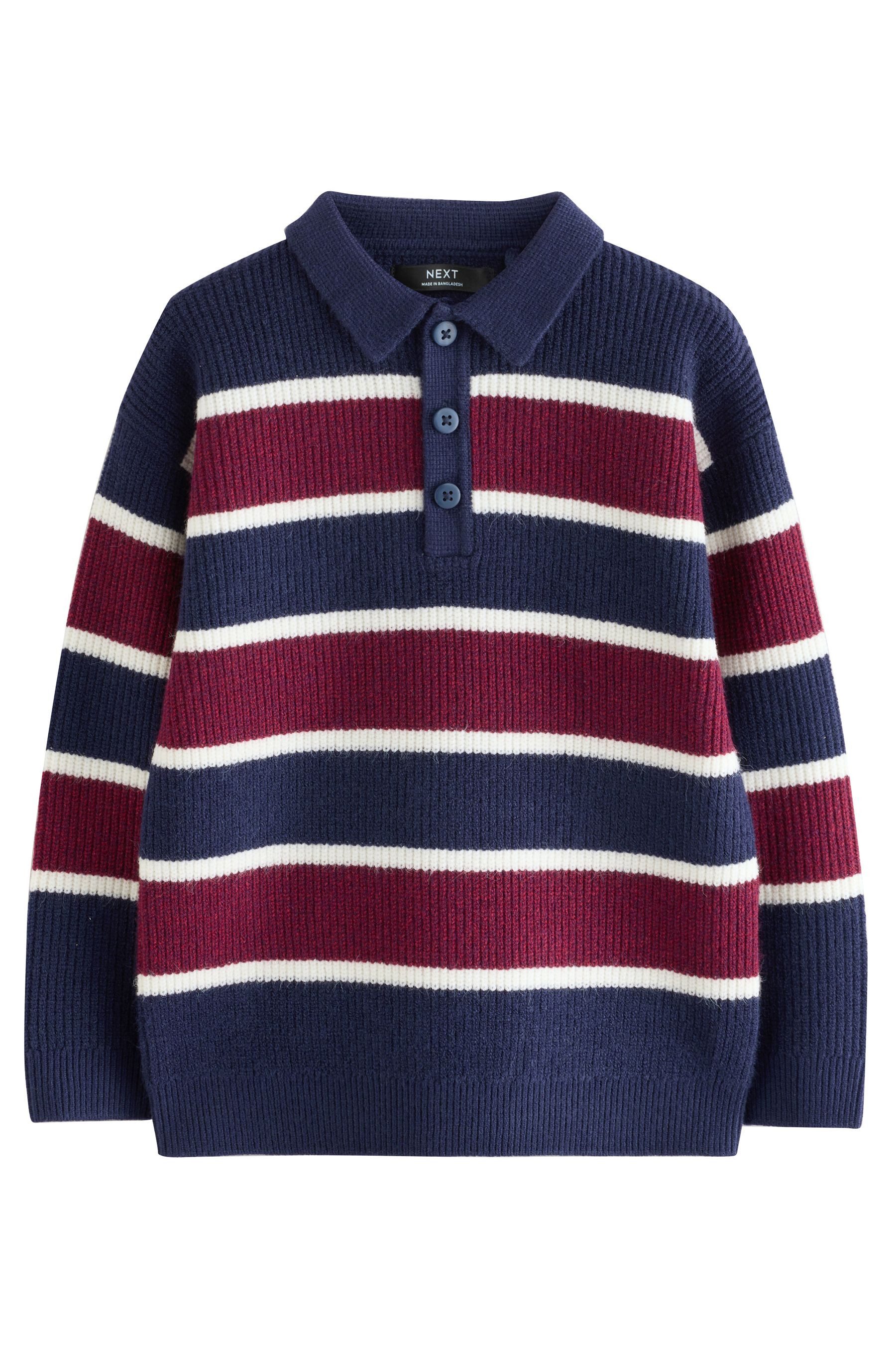 Polokragenpullover Rugbyhemd aus Feinstrick