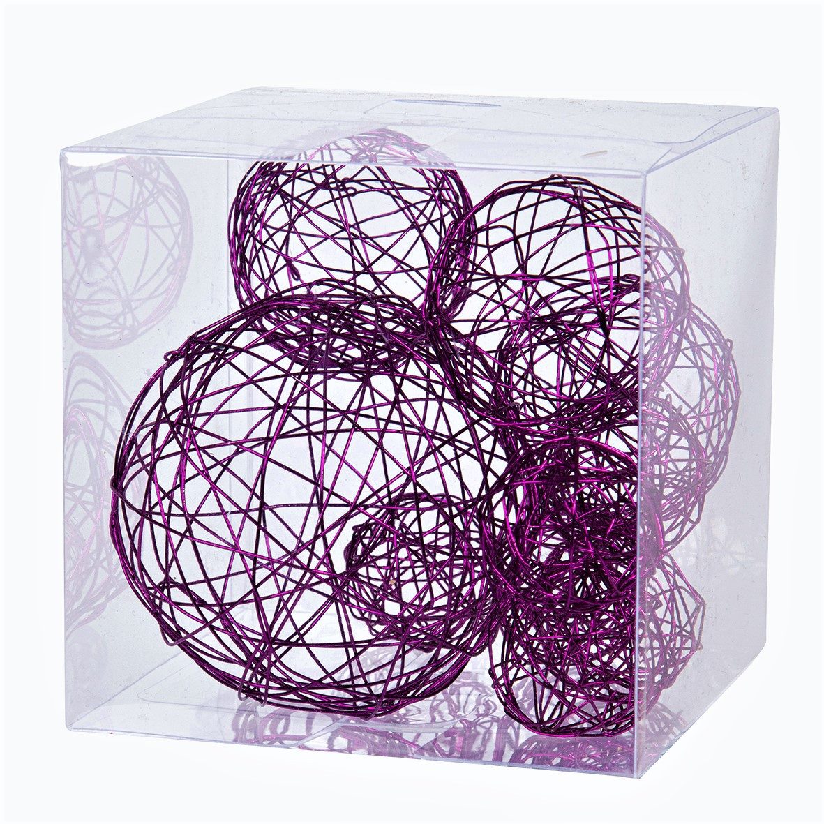 Eurosand Dekokugel DRAHT-BÄLLE Set 10 tlg.: 1x8cm + 3x5cm + 6x3cm in Klarsichtbox
