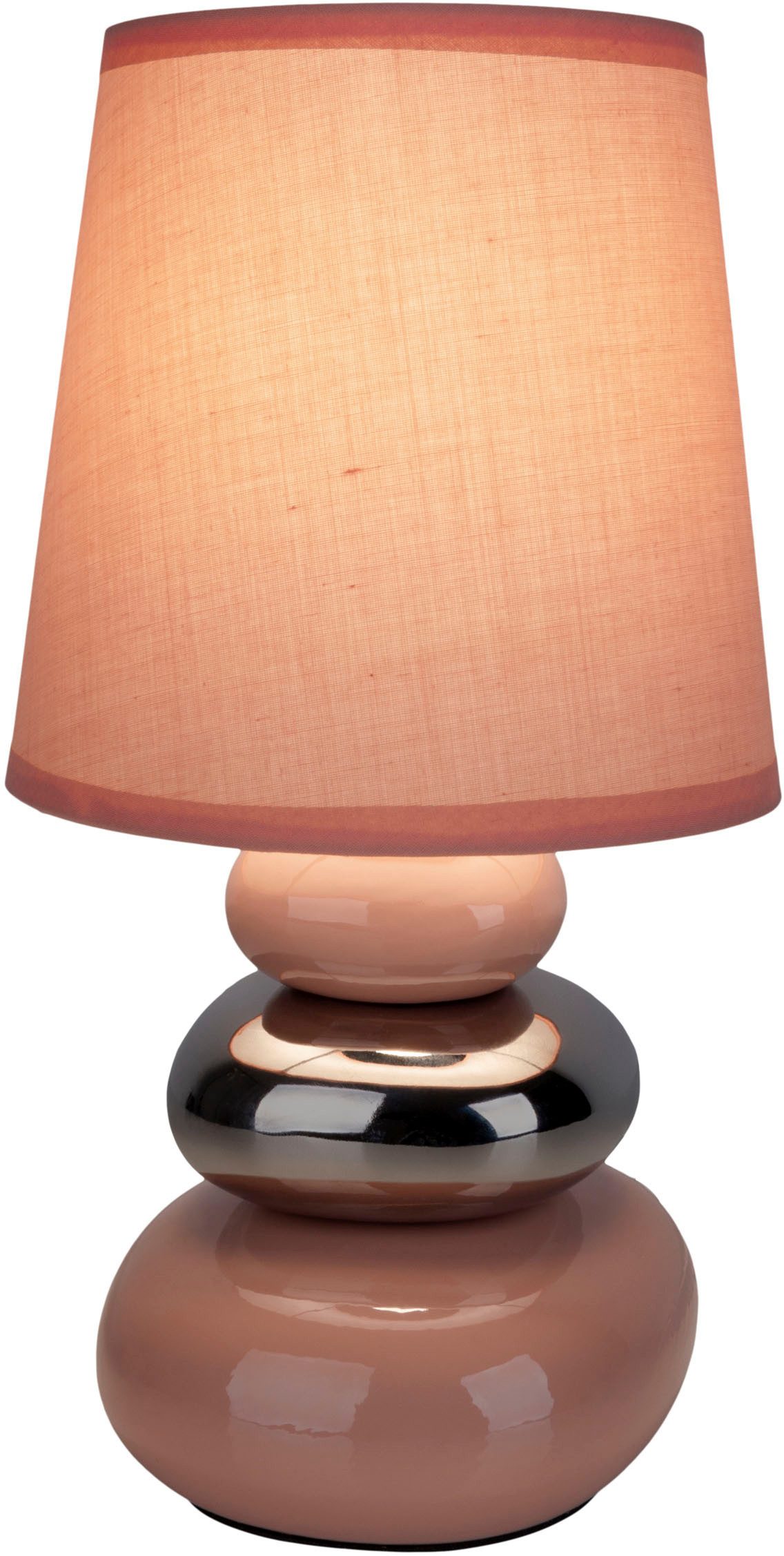 näve Tischleuchte Stoney, ohne Leuchtmittel, mit Keramikfuß und Textilschirm, 1xE14/max.40W