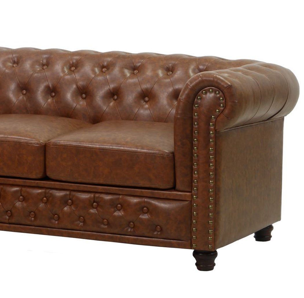 Sofa antikbraun 3-sitzer (204624) Chesterfield KMH 3-Sitzer